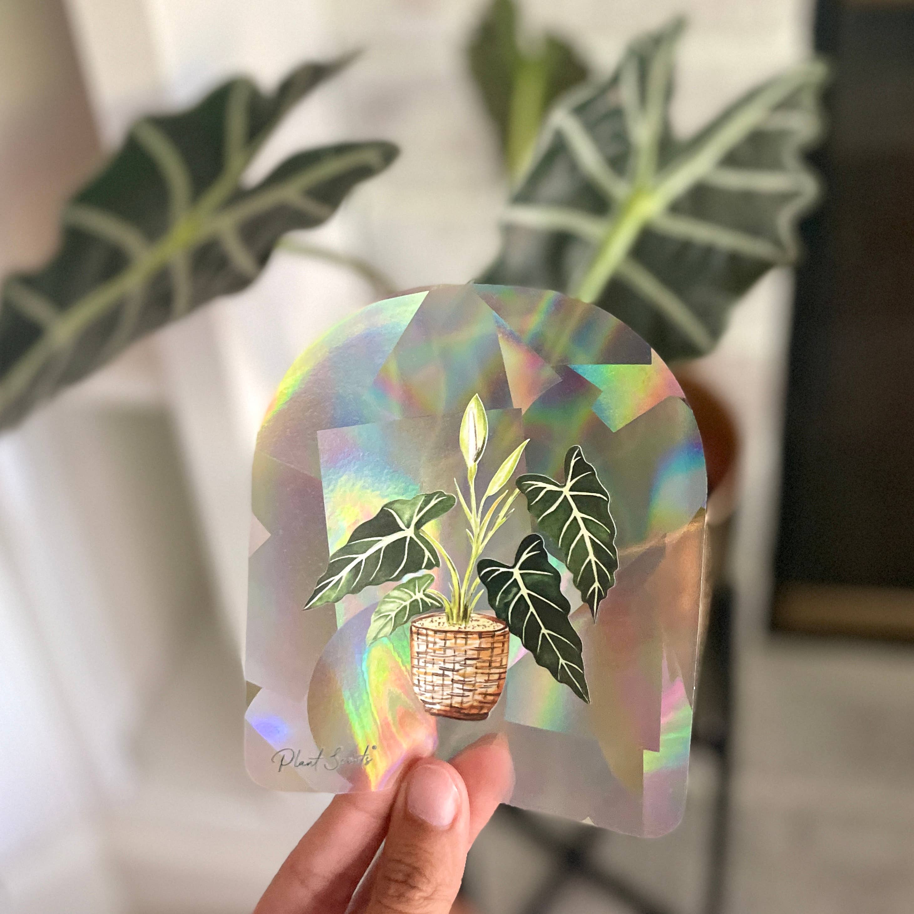 Suncatcher Window Decal Sticker Crystal Alocasia - Adult & Kids T-Shirts, Sweatshirts & Hoodies apparel design preview 1