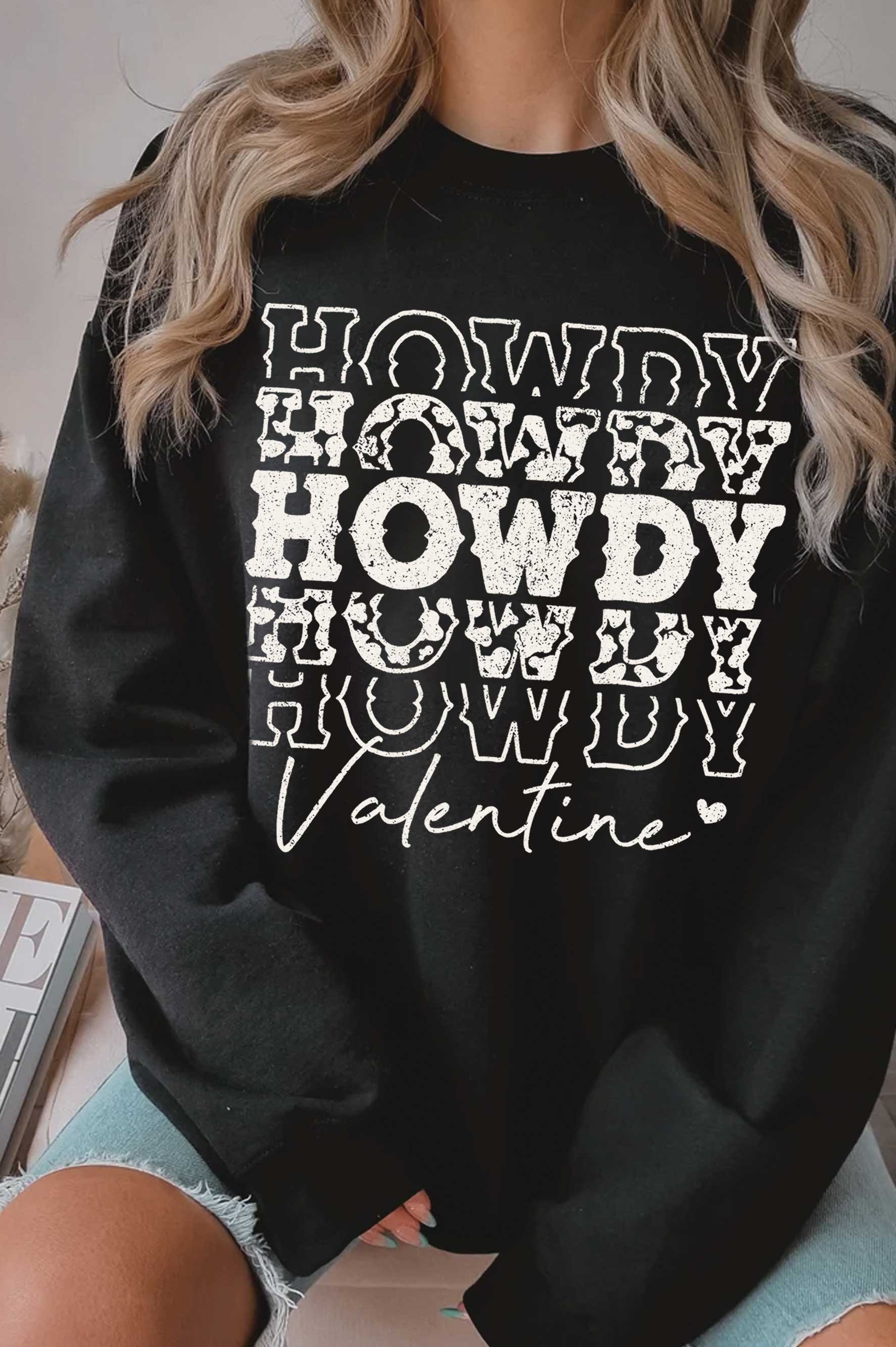 Howdy Valentine Graphic Brushed - Adult & Kids T-Shirts, Sweatshirts & Hoodies apparel design preview 1