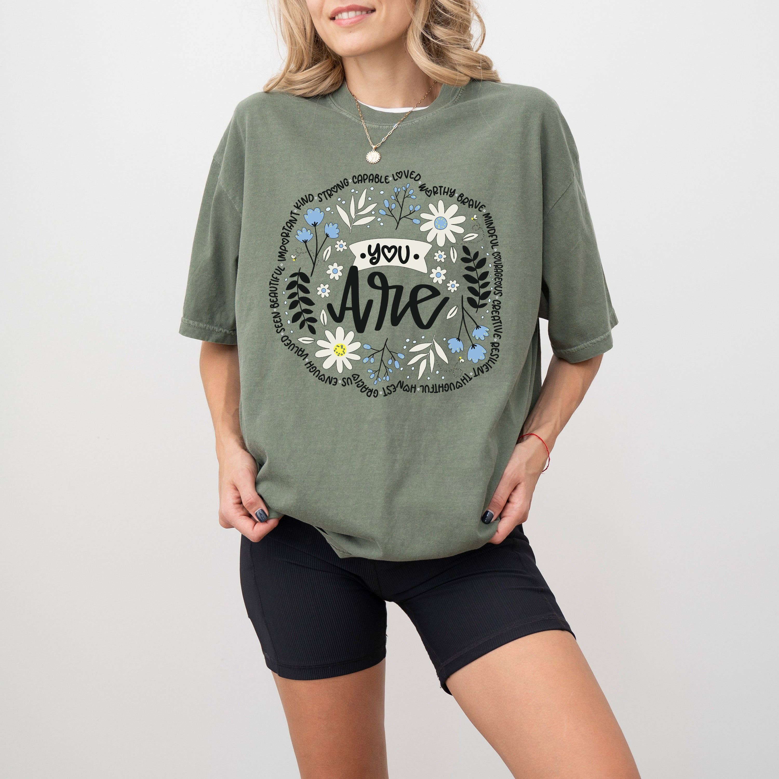 Positivity Self Care Retro Floral - Adult & Kids T-Shirts, Sweatshirts & Hoodies apparel design preview 1