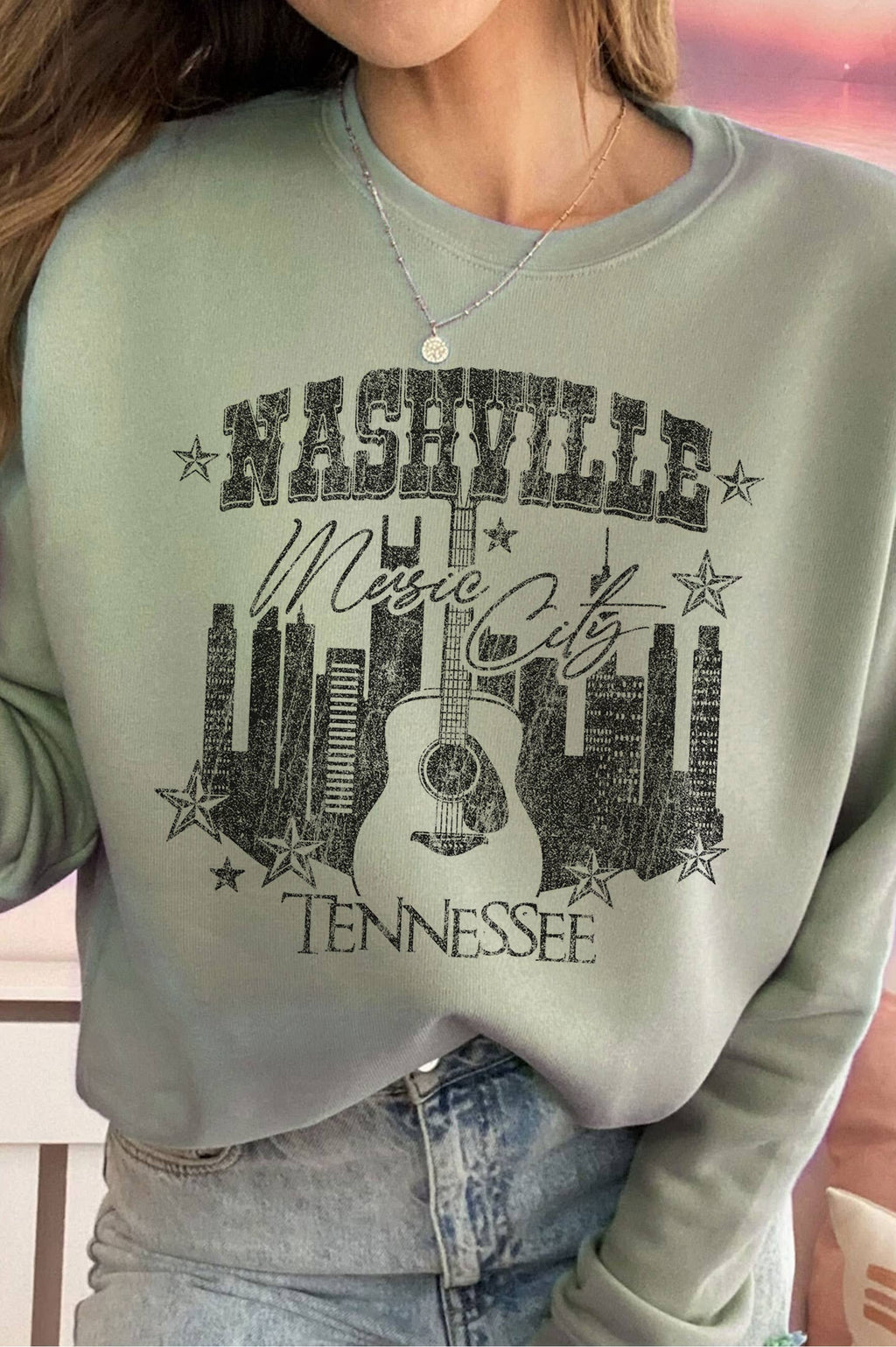Nashville Music City Graphic Brushed - Adult & Kids T-Shirts, Sweatshirts & Hoodies apparel design preview 1