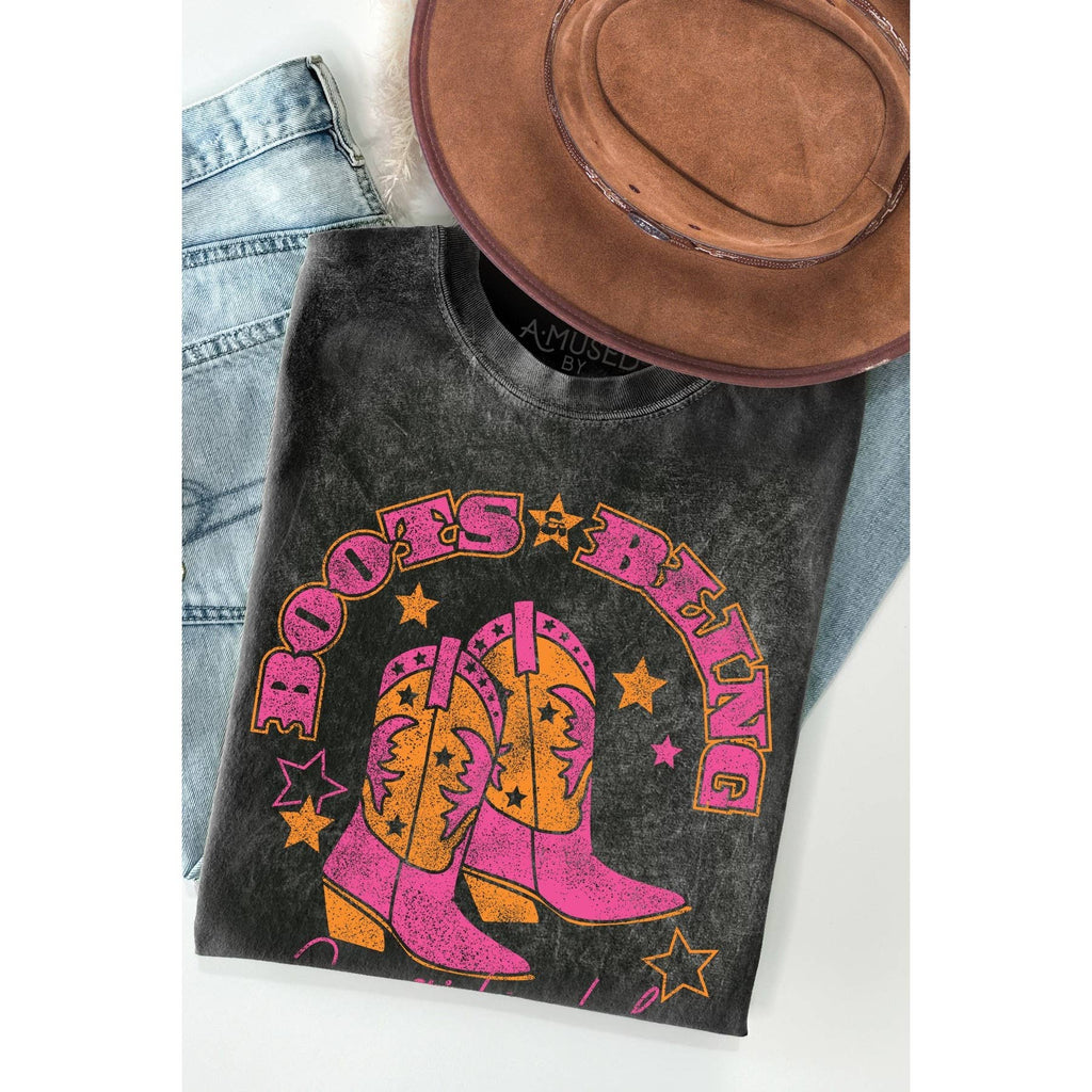Boots Cowgirls Mineral Wash - Adult & Kids T-Shirts, Sweatshirts & Hoodies apparel design preview 1