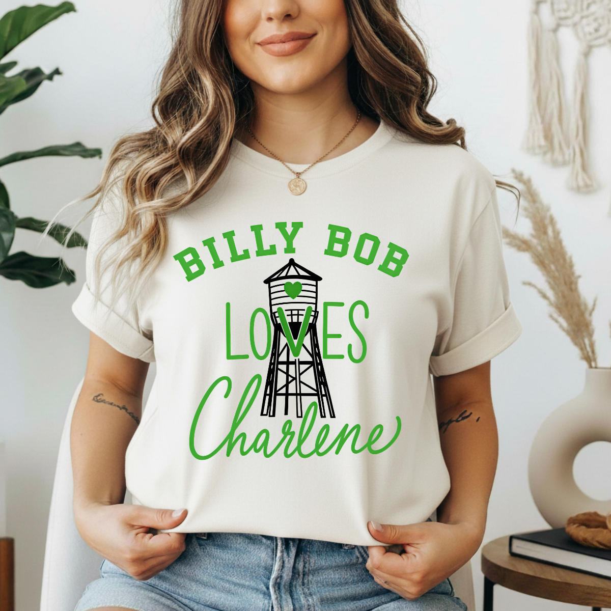 Billy Bob Loves Charlene - Adult & Kids T-Shirts, Sweatshirts & Hoodies apparel design preview 1