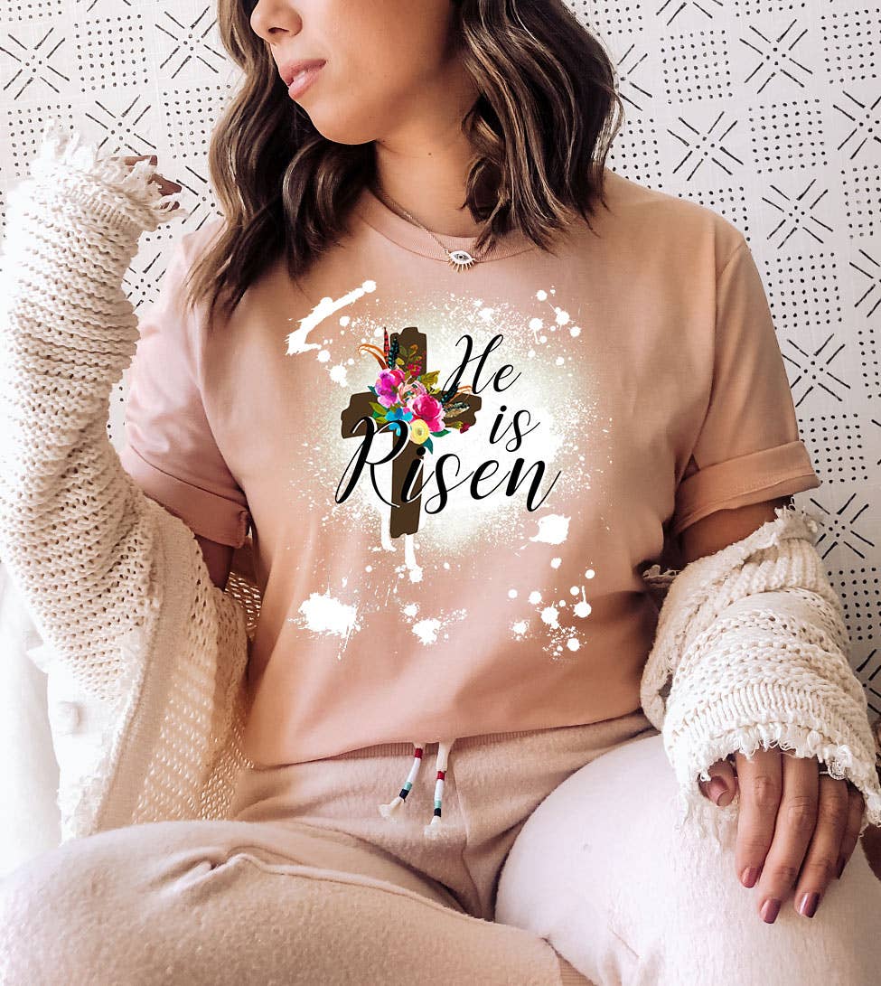 He Is Risen Cross Religious Easter Jesus God - Adult & Kids T-Shirts, Sweatshirts & Hoodies apparel design preview 1
