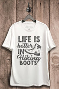 Life Is Better in Hiking Boots Graphic Top - Adult & Kids T-Shirts, Sweatshirts & Hoodies apparel design preview 1