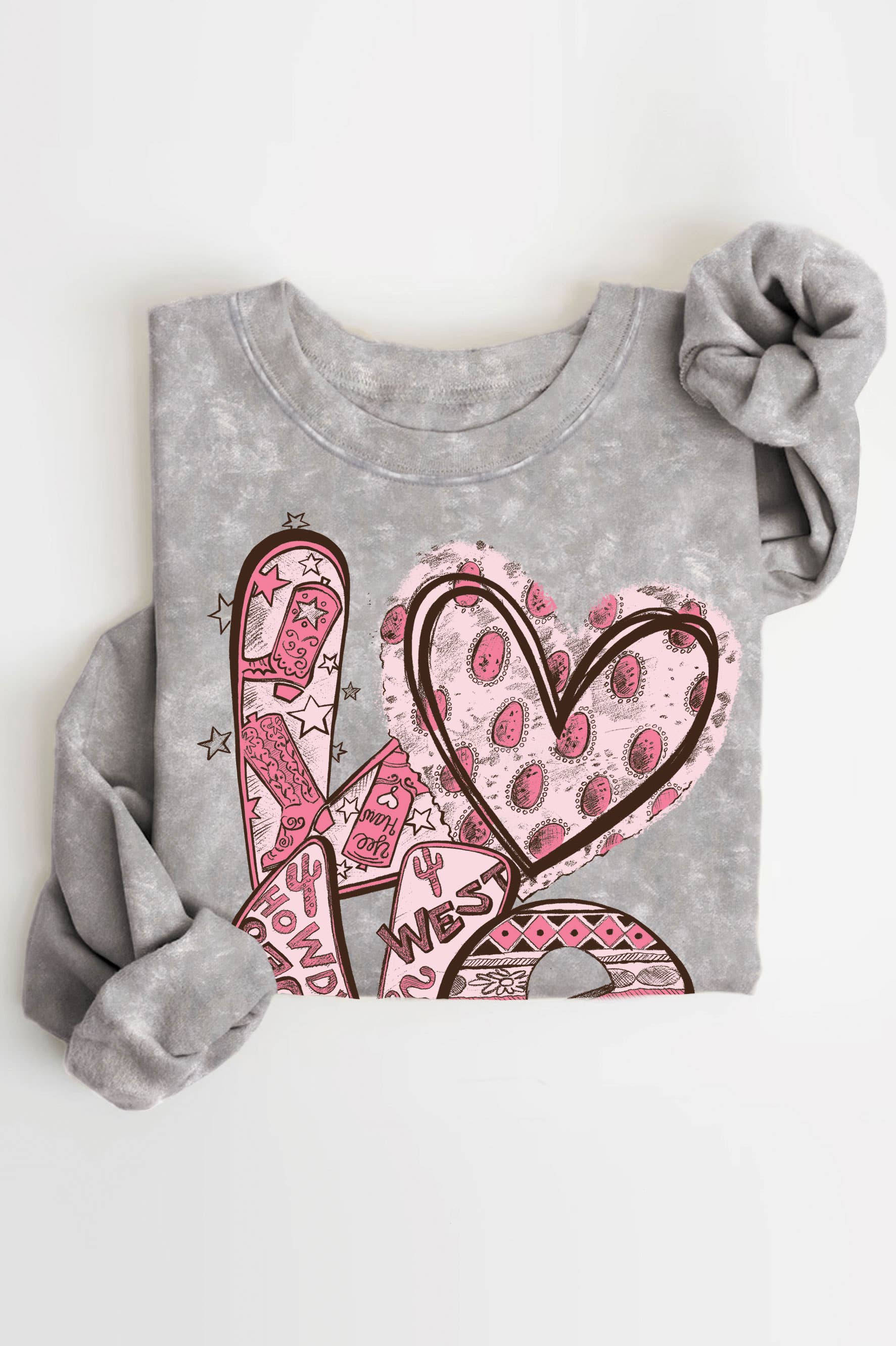 Western Love-Hand Drgraphic Mineral Brushed - Adult & Kids T-Shirts, Sweatshirts & Hoodies apparel design preview 1