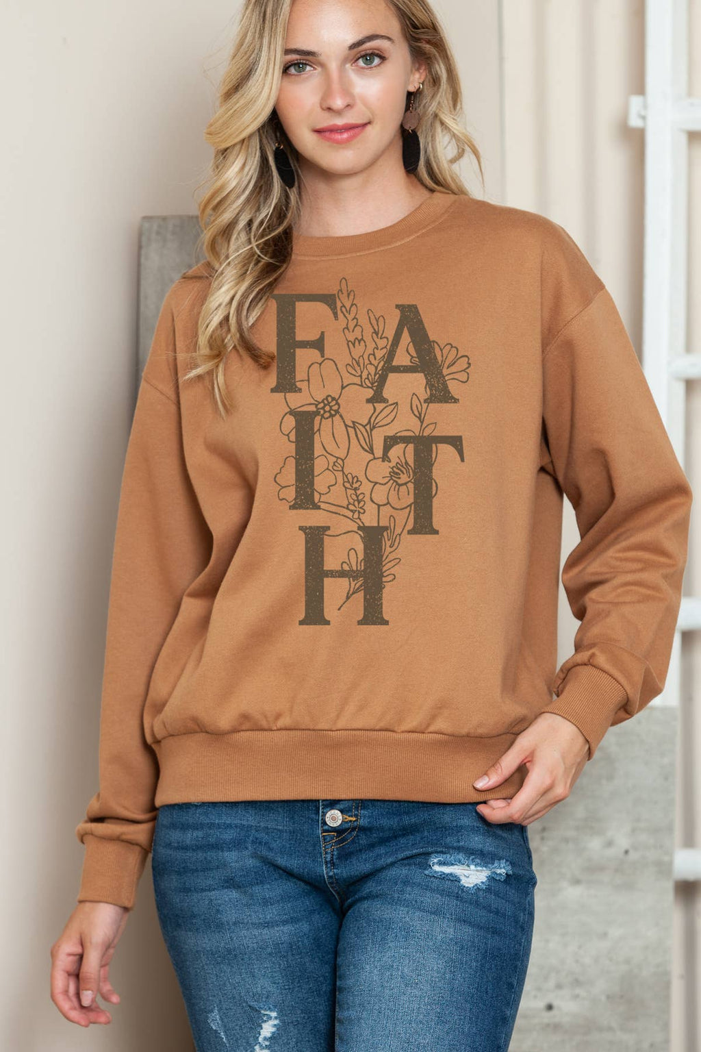 Women Faith Graphic Print Sweater Top - Adult & Kids T-Shirts, Sweatshirts & Hoodies apparel design preview 1