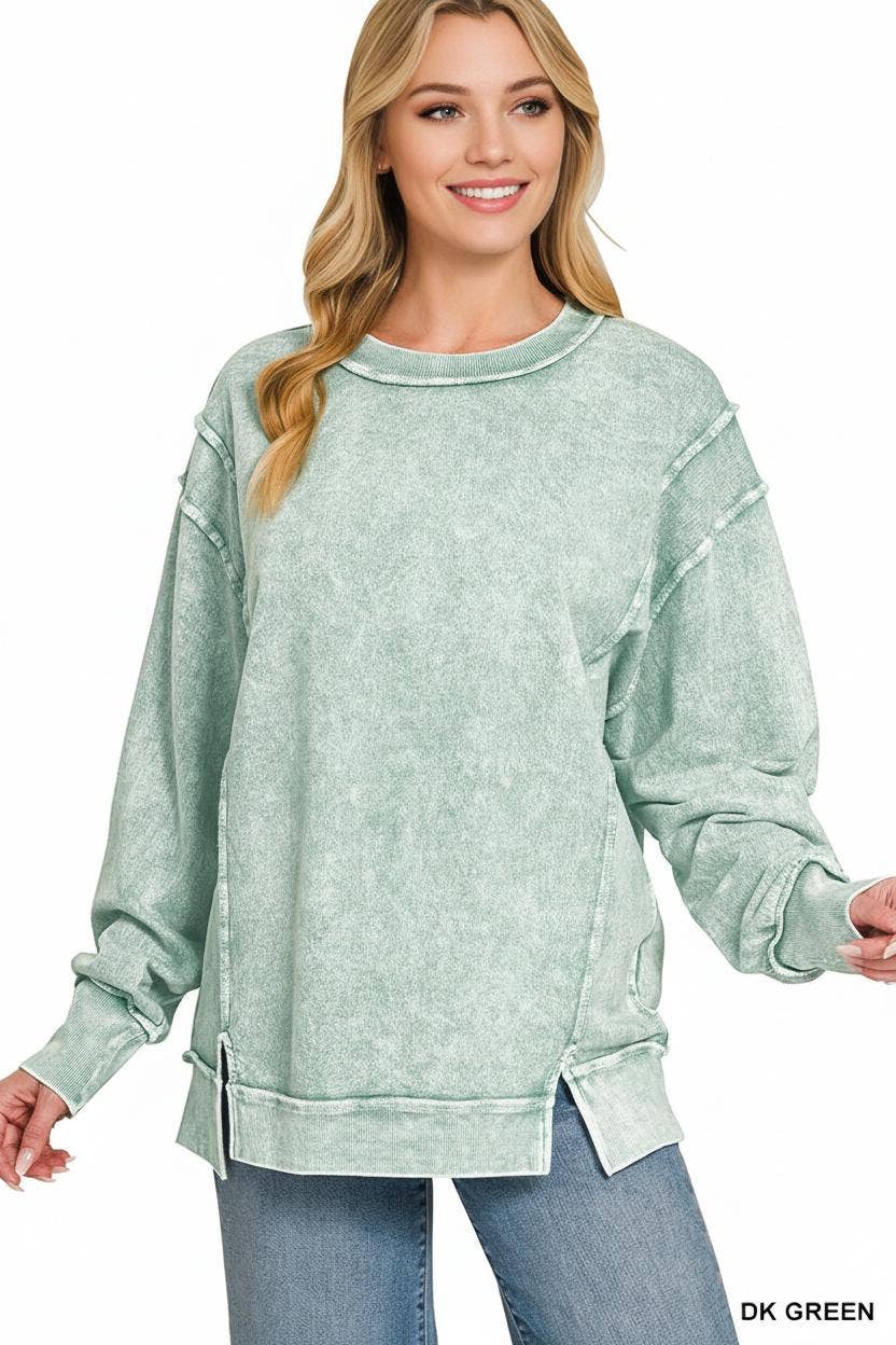0324 Halo Washed F/Terry Exposed Seam SI-29624 - Adult & Kids T-Shirts, Sweatshirts & Hoodies apparel design preview 1