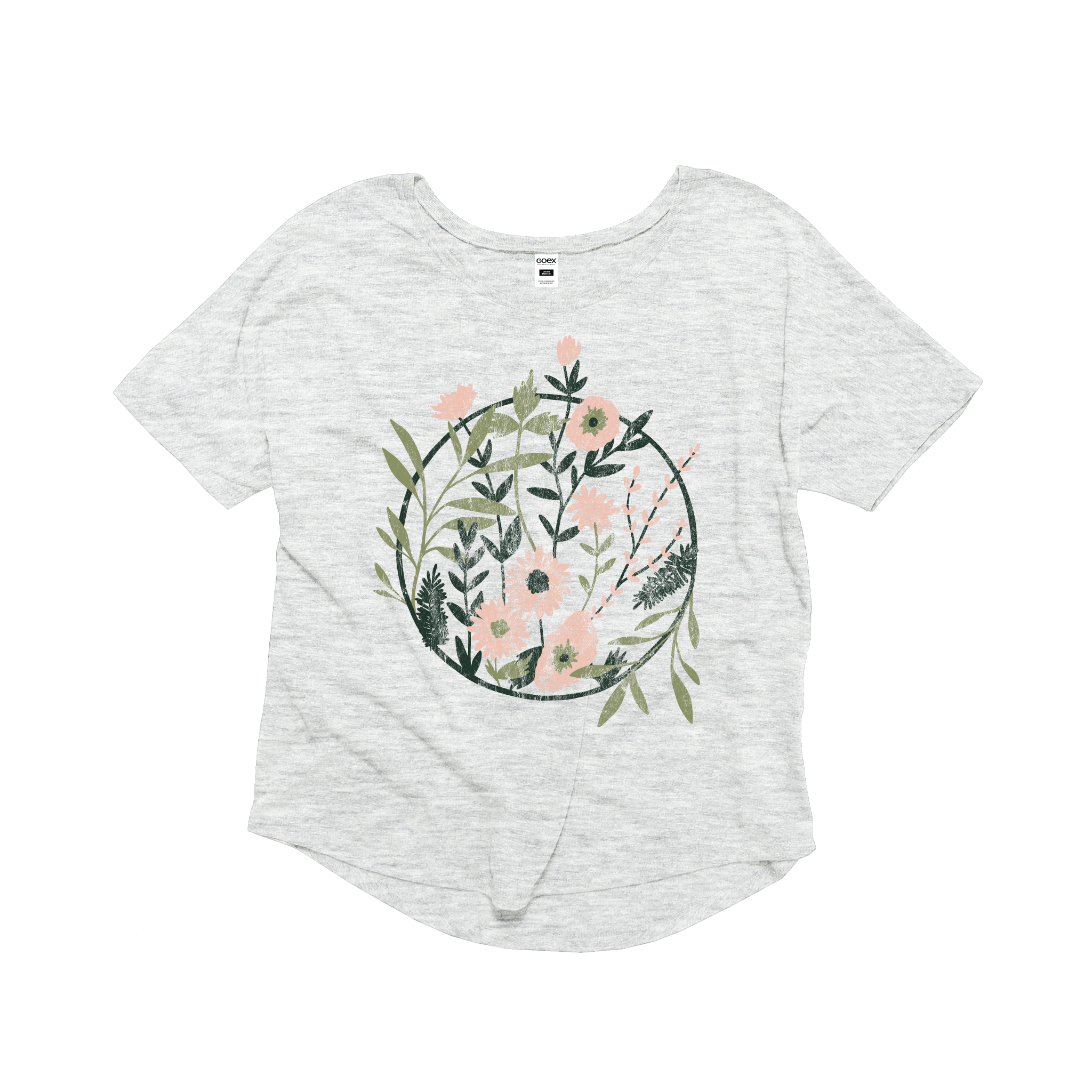 Floral Hoop Flowy Graphic Vintage White 24pk - Adult & Kids T-Shirts, Sweatshirts & Hoodies apparel design preview 1