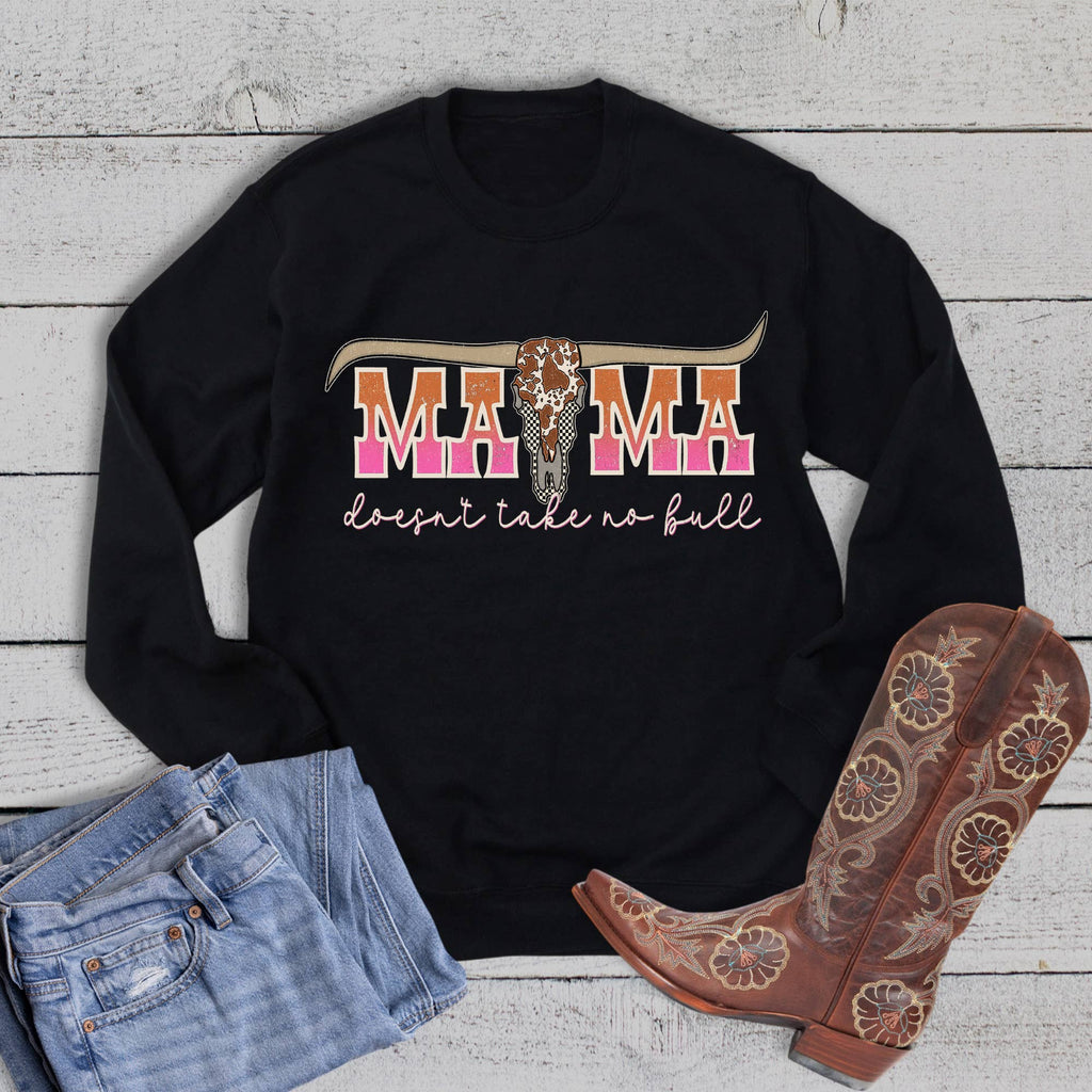 Western Mama Doesn't Take No Bull - Adult & Kids T-Shirts, Sweatshirts & Hoodies apparel design preview 1