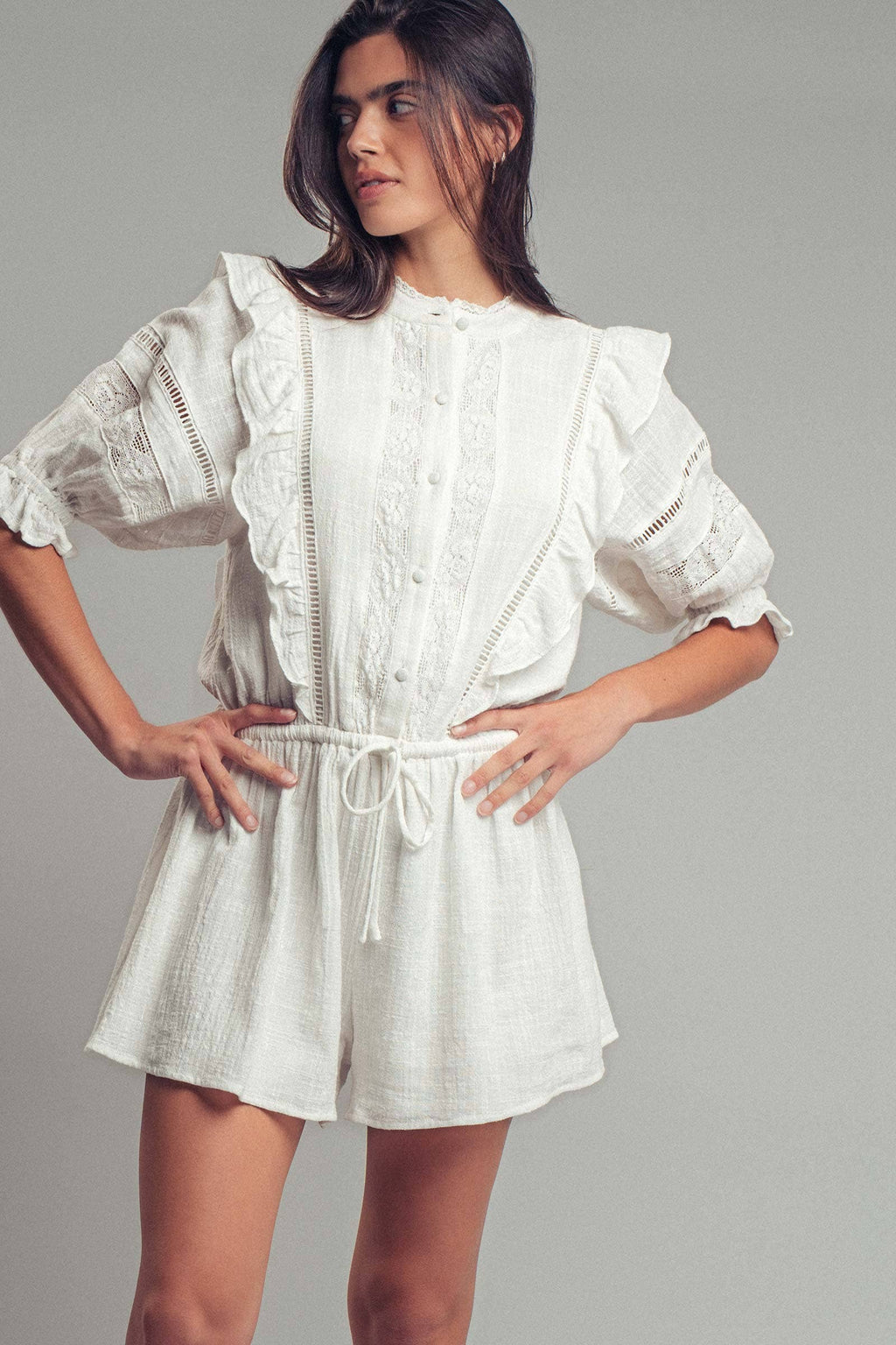 Lace Ruffle Cotton Romper - Adult & Kids T-Shirts, Sweatshirts & Hoodies apparel design preview 1