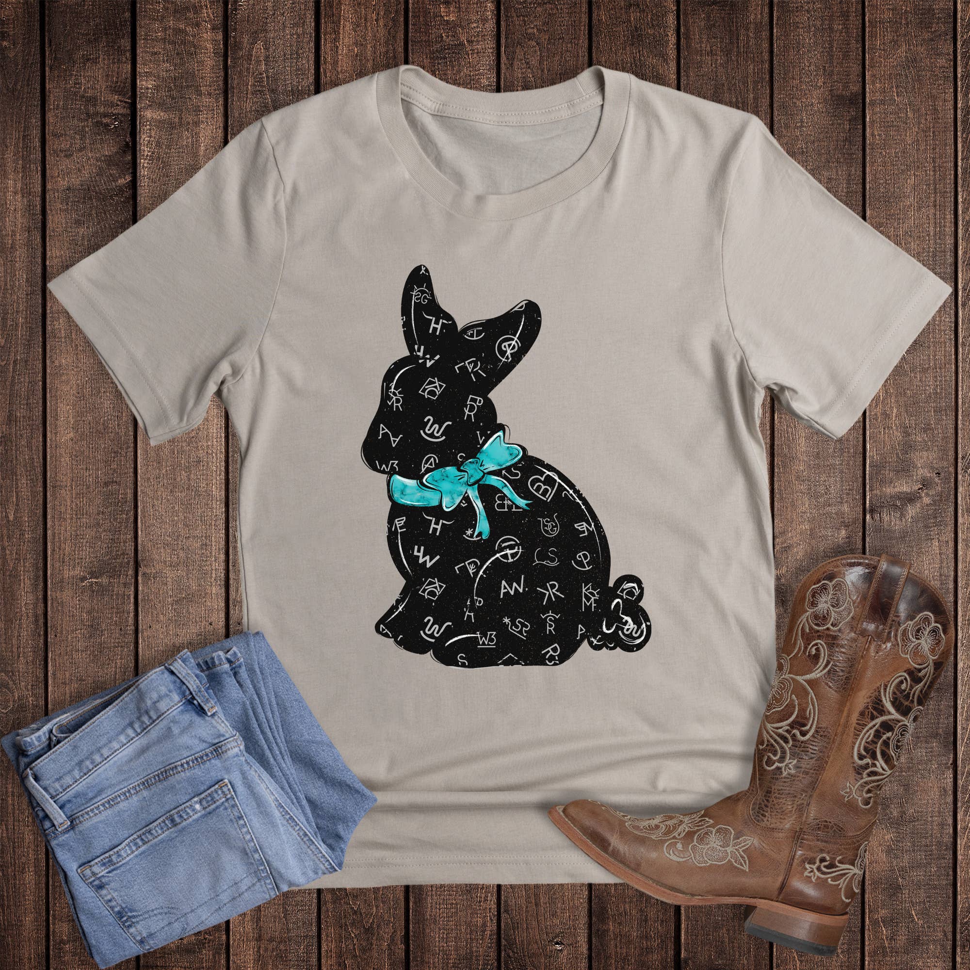 Easter Western Branded Bunny Graphic - Adult & Kids T-Shirts, Sweatshirts & Hoodies apparel design preview 1