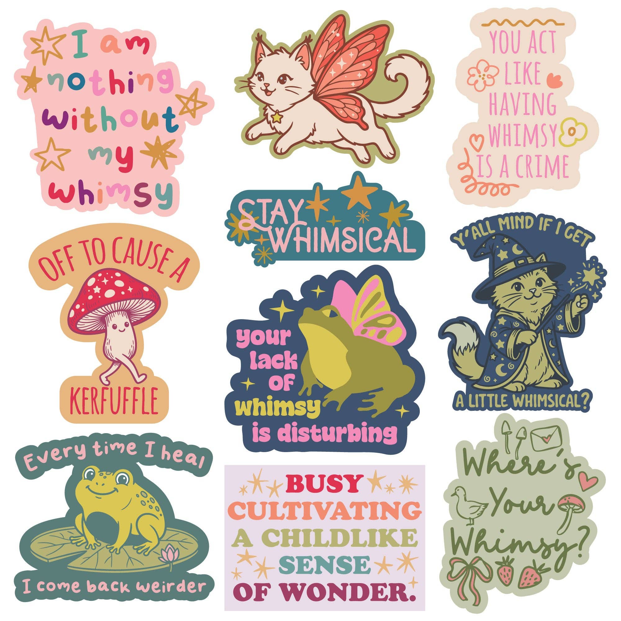 Whimsy Stickers - Adult & Kids T-Shirts, Sweatshirts & Hoodies apparel design preview 1