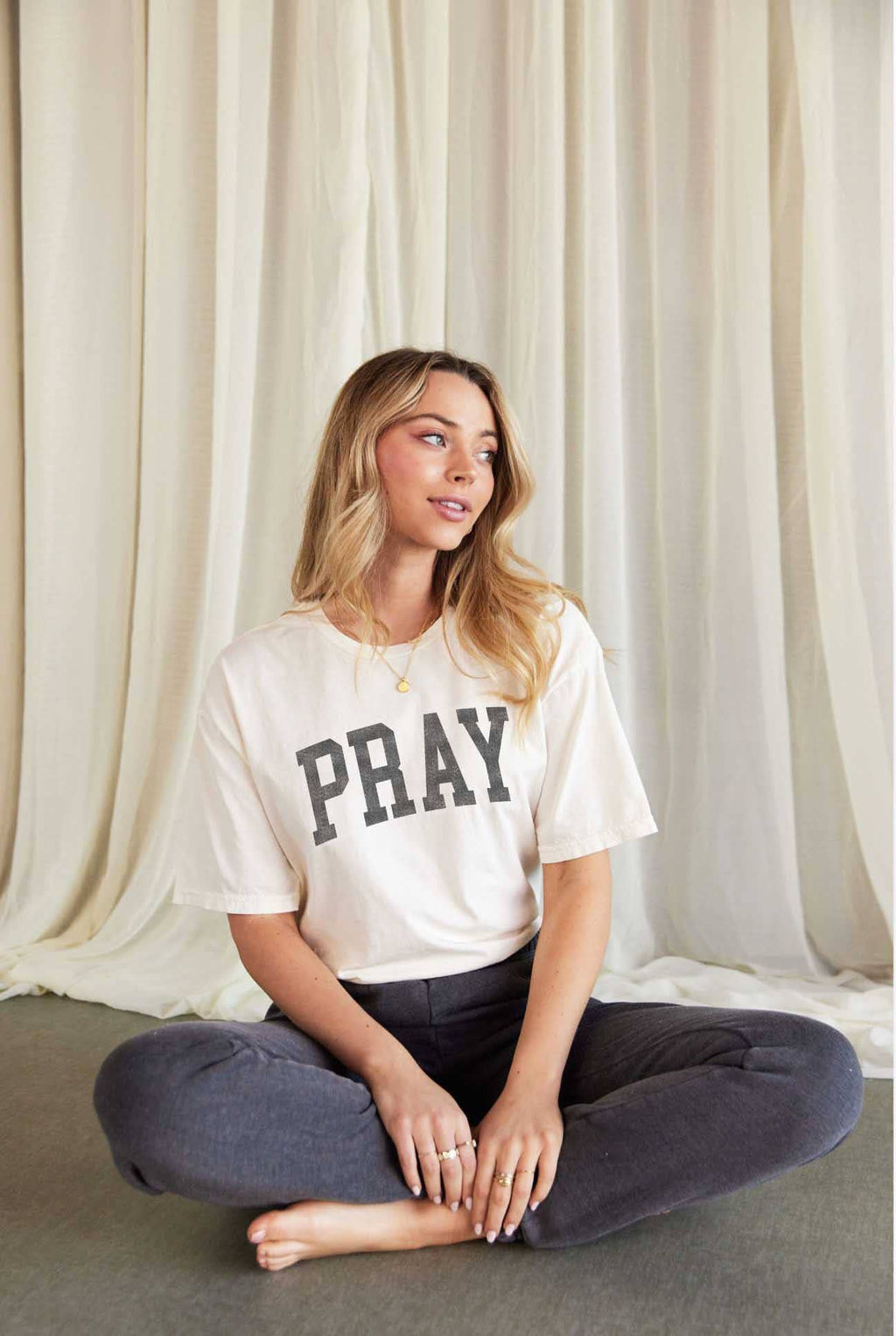Pray Mineral Washed Graphic Top - Adult & Kids T-Shirts, Sweatshirts & Hoodies apparel design preview 1