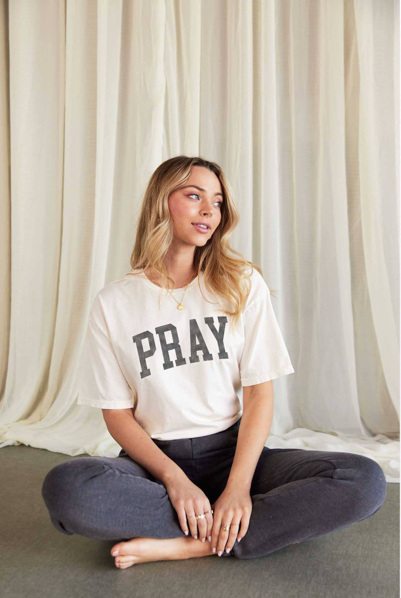 Pray Mineral Washed Graphic Top - Adult & Kids T-Shirts, Sweatshirts & Hoodies apparel design preview 1