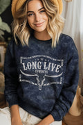 Long Live Cowboy Cowskull Mineral Graphic Brushed - Adult & Kids T-Shirts, Sweatshirts & Hoodies apparel design preview 1
