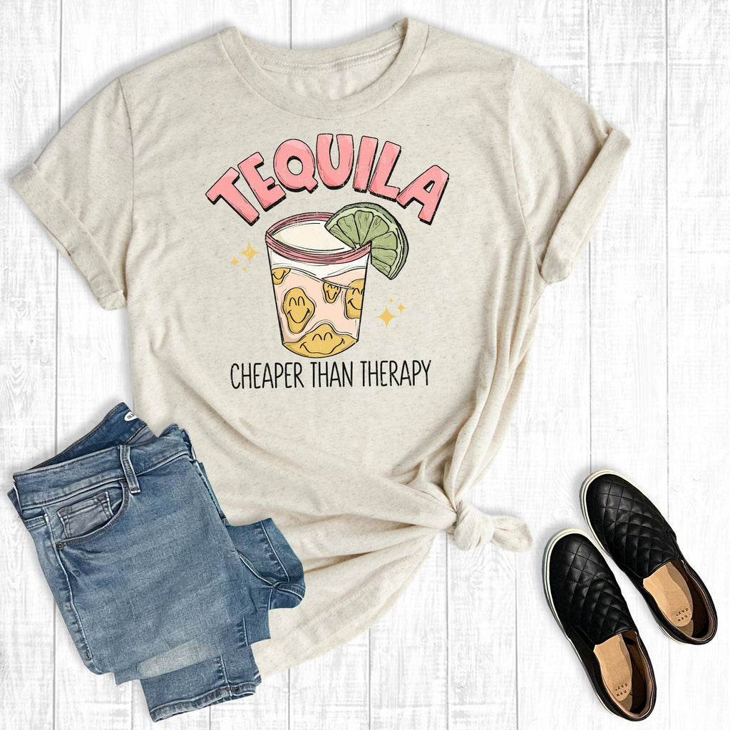 Tequila Cheaper Than Therapy Graphic - Adult & Kids T-Shirts, Sweatshirts & Hoodies apparel design preview 1