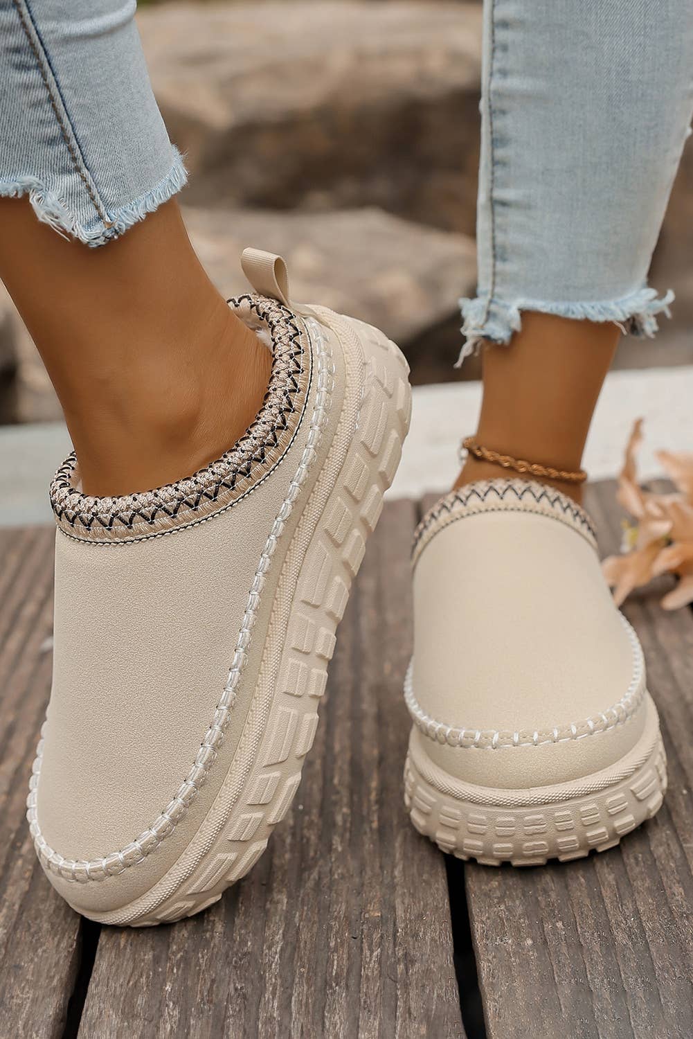 Faux Suede Pu Patchwork Plush Winter Clog Slippers - Adult & Kids T-Shirts, Sweatshirts & Hoodies apparel design preview 1