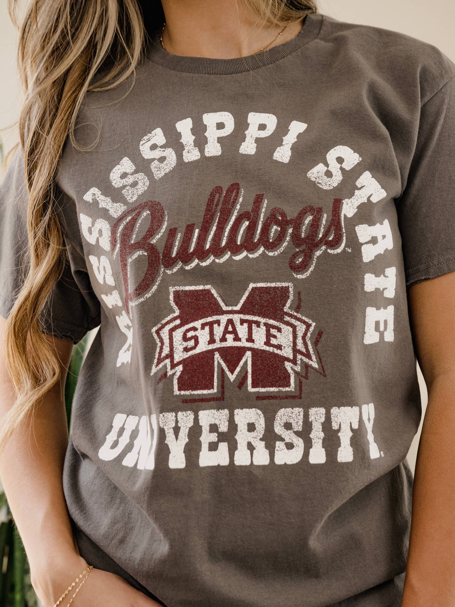 Mississippi State Bulldogs Draft Charcoal Thrifted - Adult & Kids T-Shirts, Sweatshirts & Hoodies apparel design preview 1