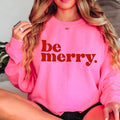 Be Merry Christmas Crewneck Sweater - Adult & Kids T-Shirts, Sweatshirts & Hoodies apparel design preview 1