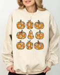 Retro Floral Pumpkins, Halloween, Fall, Autumn - Adult & Kids T-Shirts, Sweatshirts & Hoodies apparel design preview 1