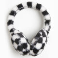 Faux Fur White Checkered Pattern Earmuffs - Adult & Kids T-Shirts, Sweatshirts & Hoodies apparel design preview 1