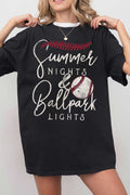 Summer Nights Ballpark Baseball Oversize Graphic - Adult & Kids T-Shirts, Sweatshirts & Hoodies apparel design preview 1