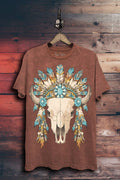 Western Cow Skull Graphic Top - Adult & Kids T-Shirts, Sweatshirts & Hoodies apparel design preview 1