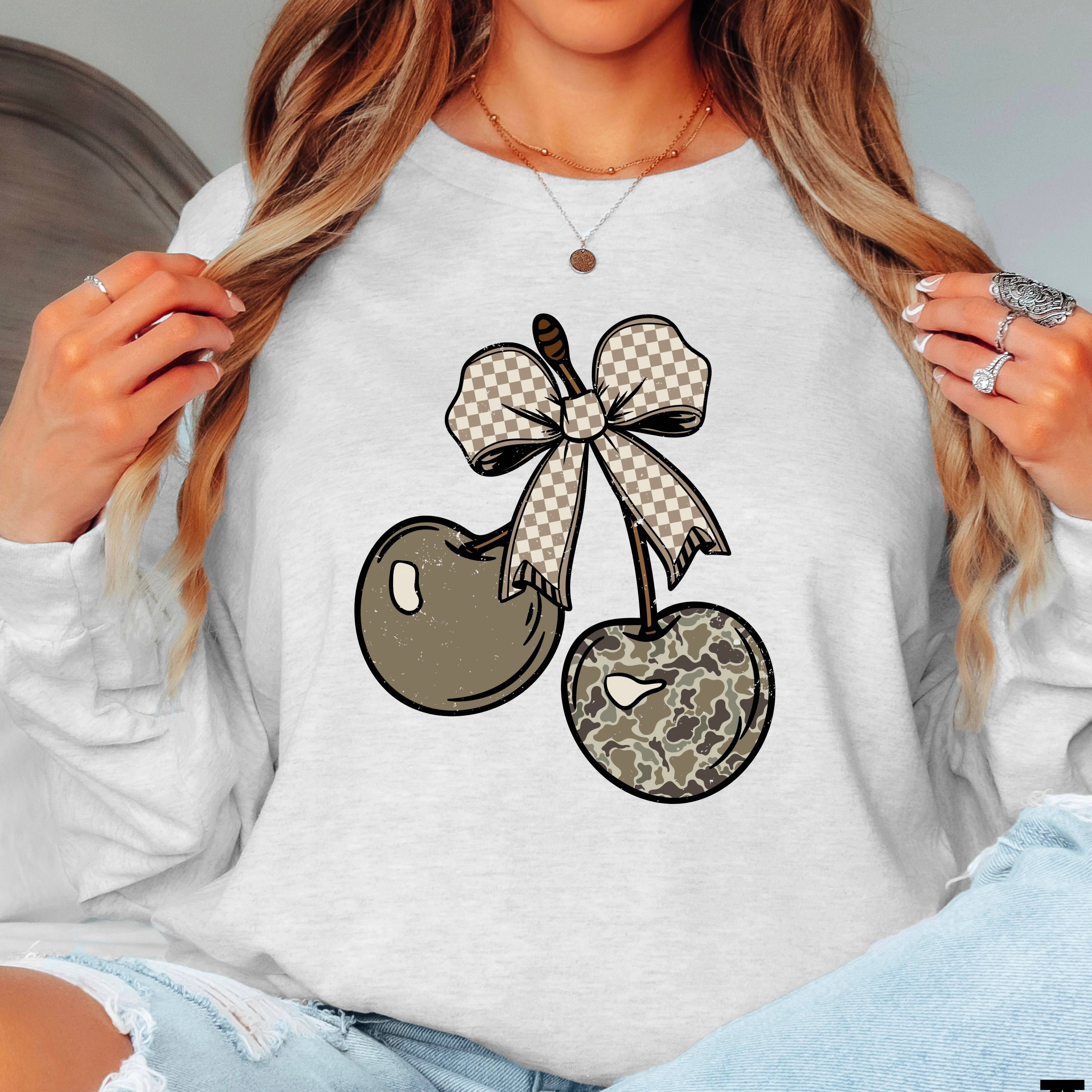 Camo Cherries Southern Gildan - Adult & Kids T-Shirts, Sweatshirts & Hoodies apparel design preview 1
