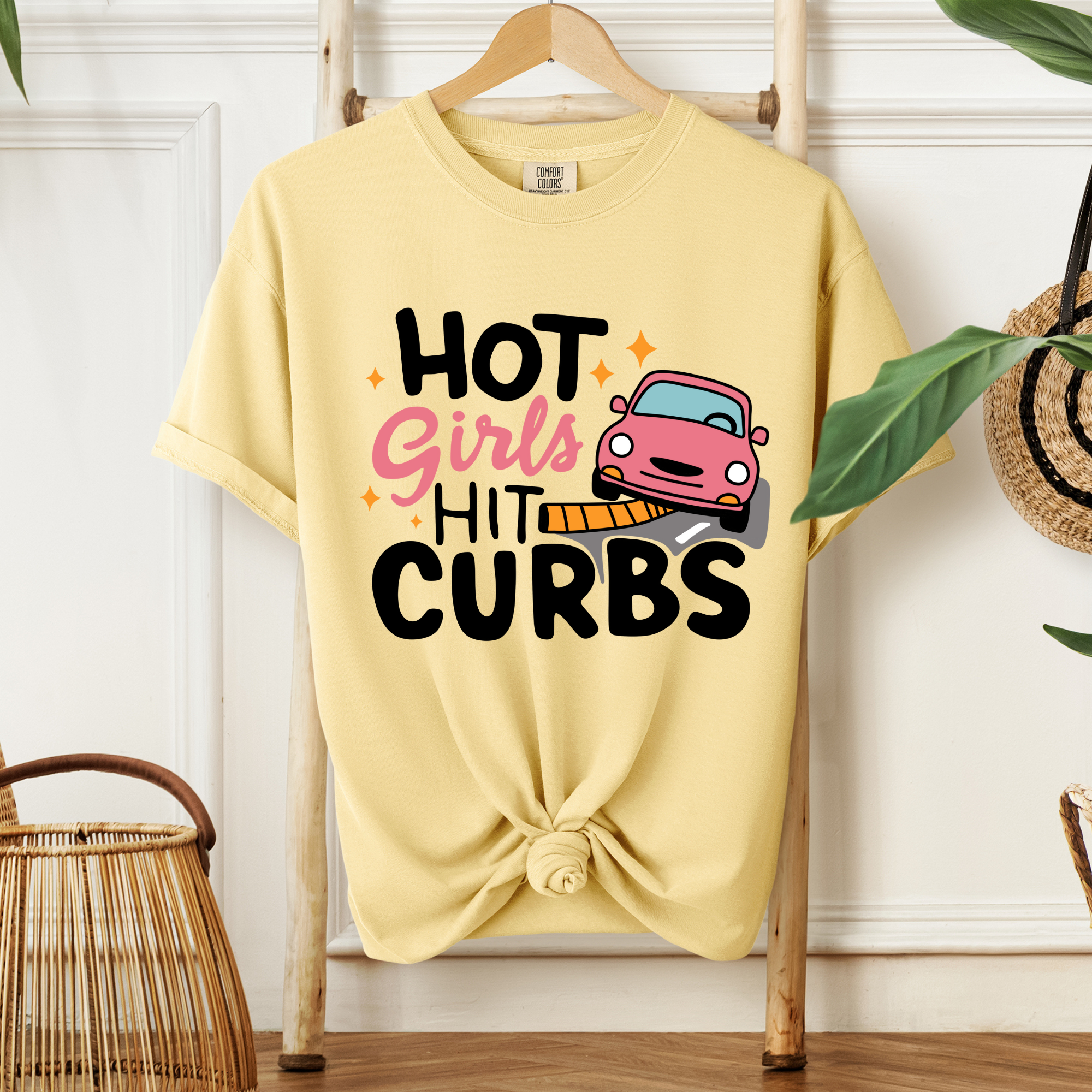 Hot Girls Hit Curbs Comfort Colors Butter - Adult & Kids T-Shirts, Sweatshirts & Hoodies apparel design preview 1