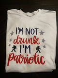Patriotic Adult "I'm Not Drunk" Bigfoot (White) - Adult & Kids T-Shirts, Sweatshirts & Hoodies apparel design preview 1