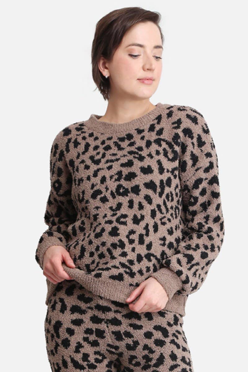 Leopard Print Luxury Soft Lounge Sweater - Adult & Kids T-Shirts, Sweatshirts & Hoodies apparel design preview 1