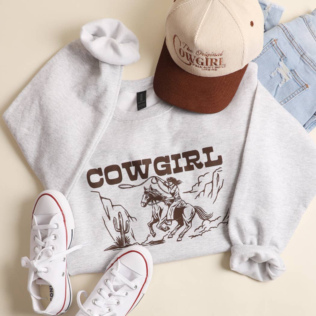Cowgirl Western Scene Heavyweight Fleece - Adult & Kids T-Shirts, Sweatshirts & Hoodies apparel design preview 1