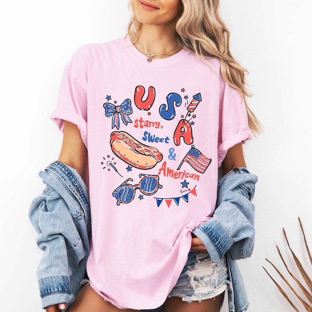 USA, Starry, Sweet and American Fourth of July Party - Adult & Kids T-Shirts, Sweatshirts & Hoodies apparel design preview 1