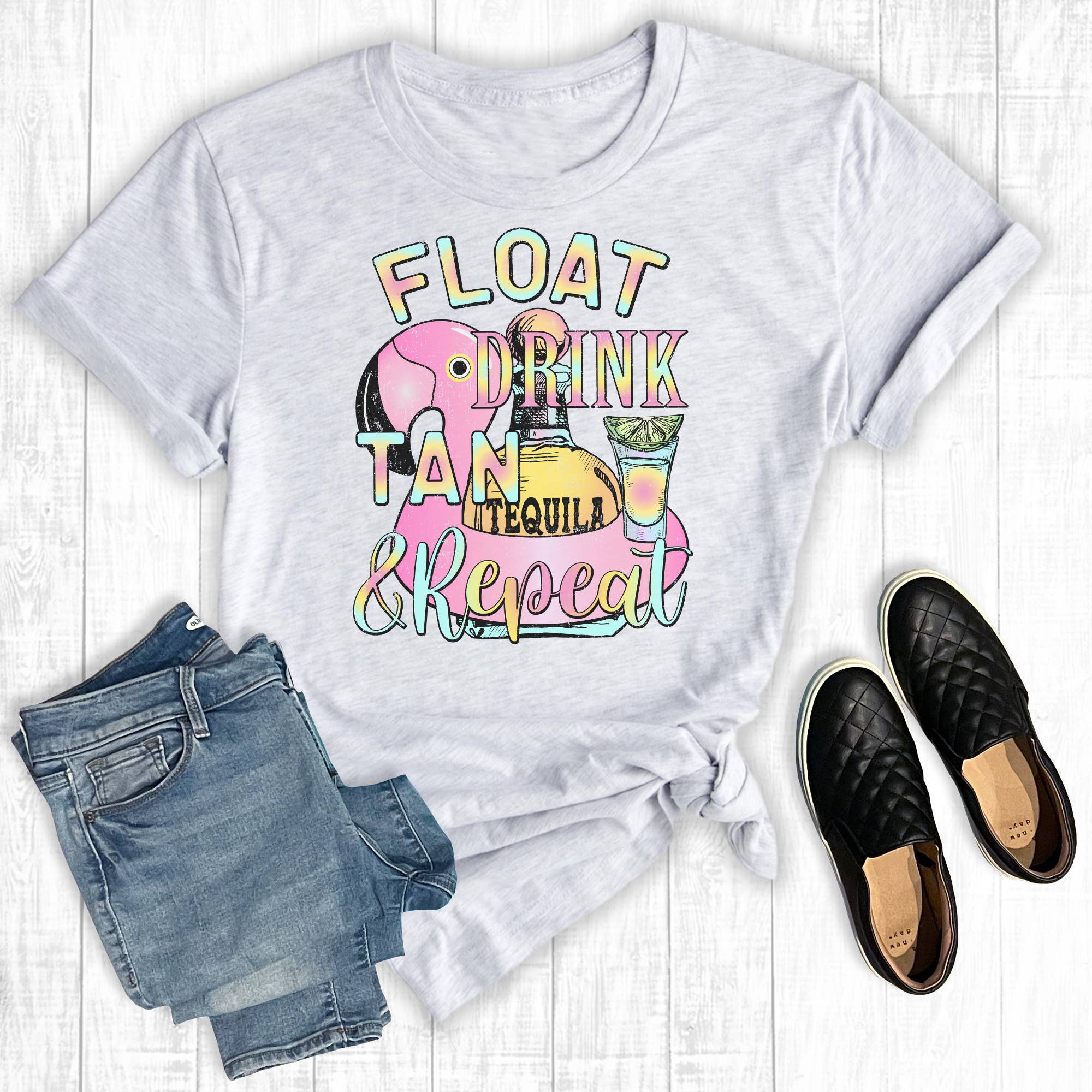 Float Drink Tan Repeat - Adult & Kids T-Shirts, Sweatshirts & Hoodies apparel design preview 1