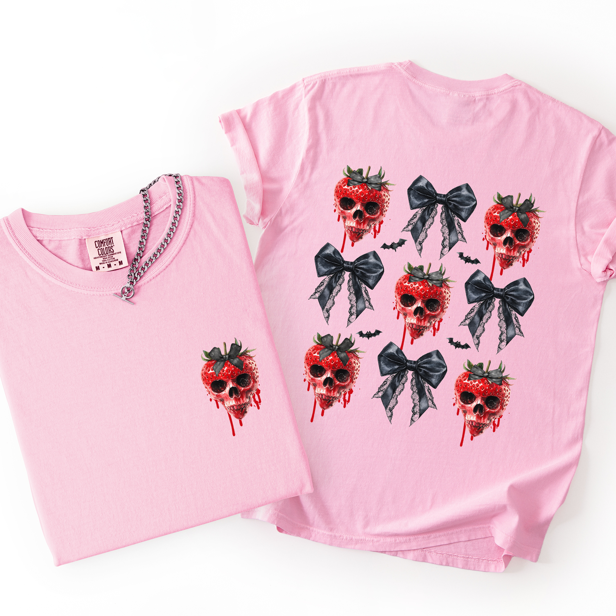 Spooky Strawberry Skeleton, Halloween, Creepy - Adult & Kids T-Shirts, Sweatshirts & Hoodies apparel design preview 1