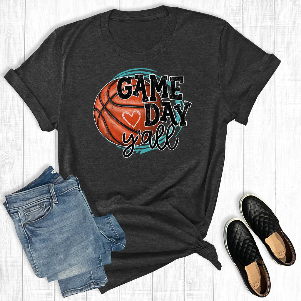 Basketball Game Day Heart Graphic - Adult & Kids T-Shirts, Sweatshirts & Hoodies apparel design preview 1
