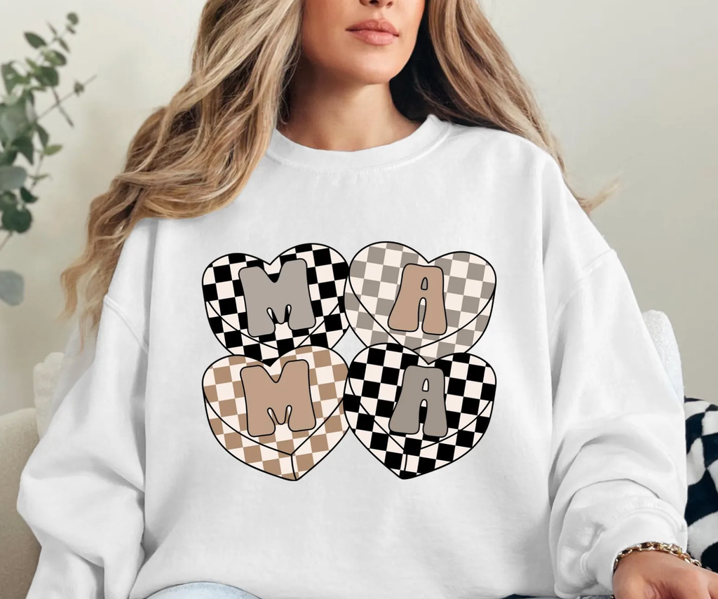 Checkered Mama Crewneck - Adult & Kids T-Shirts, Sweatshirts & Hoodies apparel design preview 1