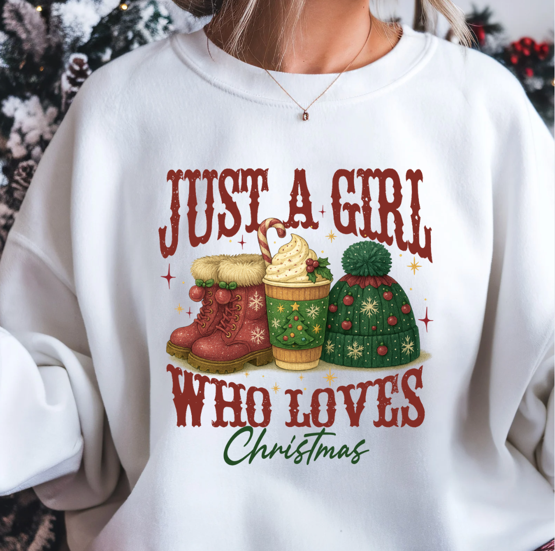 Just A Girl Who Loves Christmas or - Adult & Kids T-Shirts, Sweatshirts & Hoodies apparel design preview 1