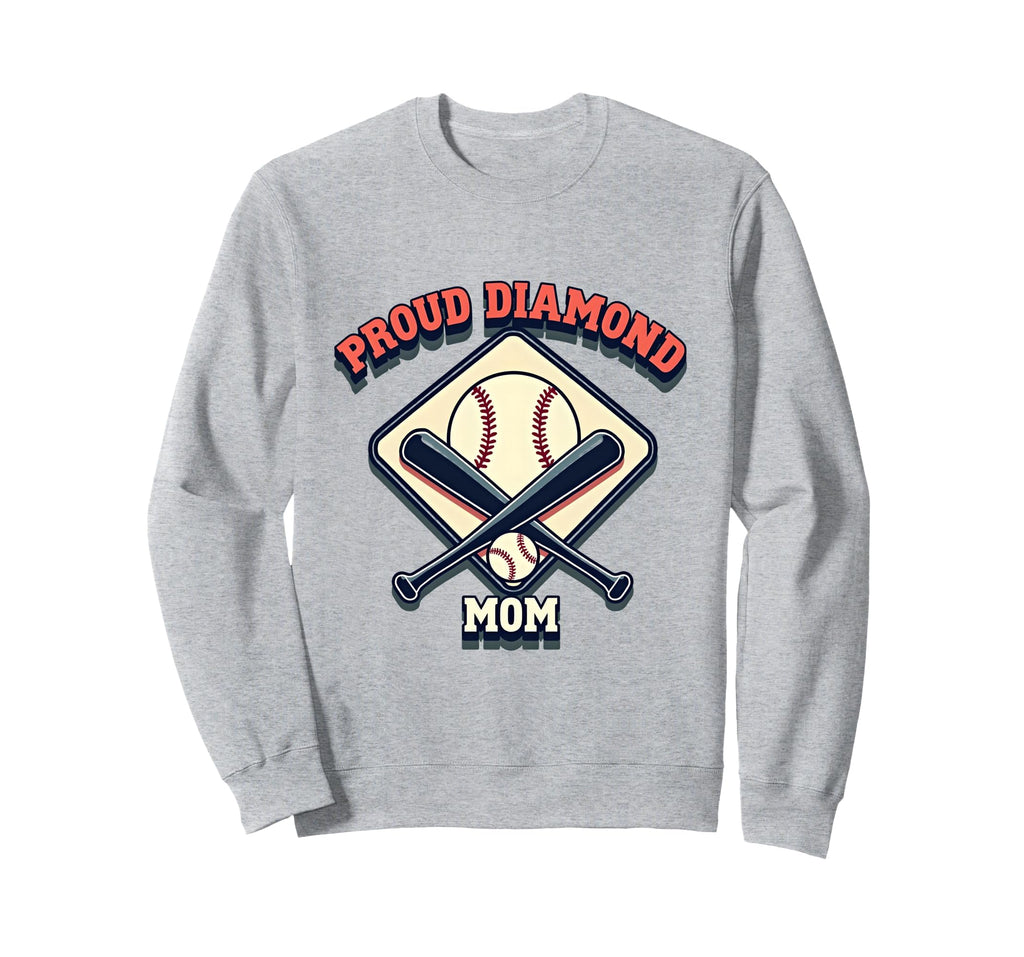 Proud Diamond Mom Baseball Sweatshirt - Minimalist Print Men Women - T-Shirt, Sweatshirt, Hoodie