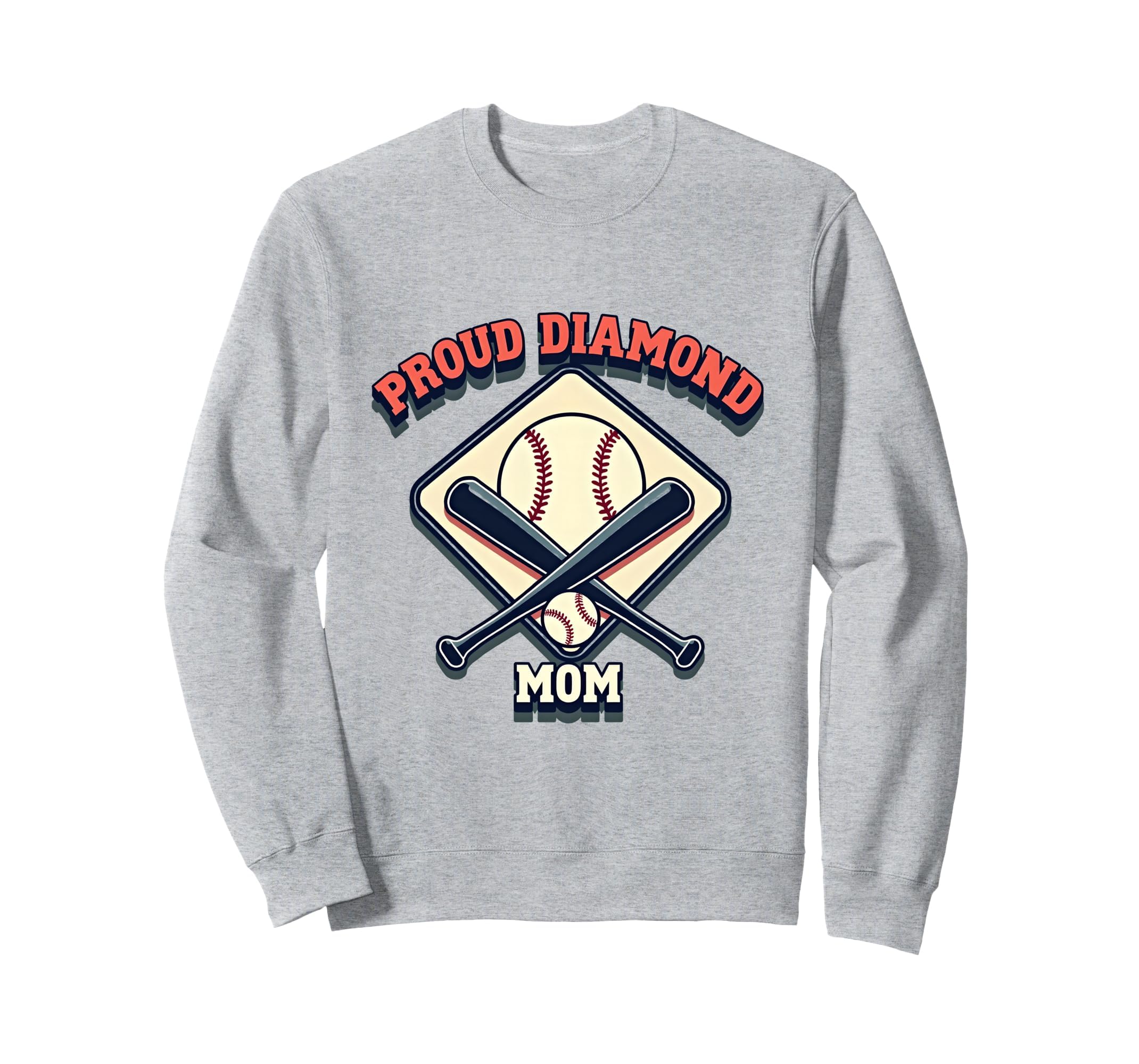 Proud Diamond Mom Baseball Sweatshirt - Minimalist Print Men Women - T-Shirt, Sweatshirt, Hoodie