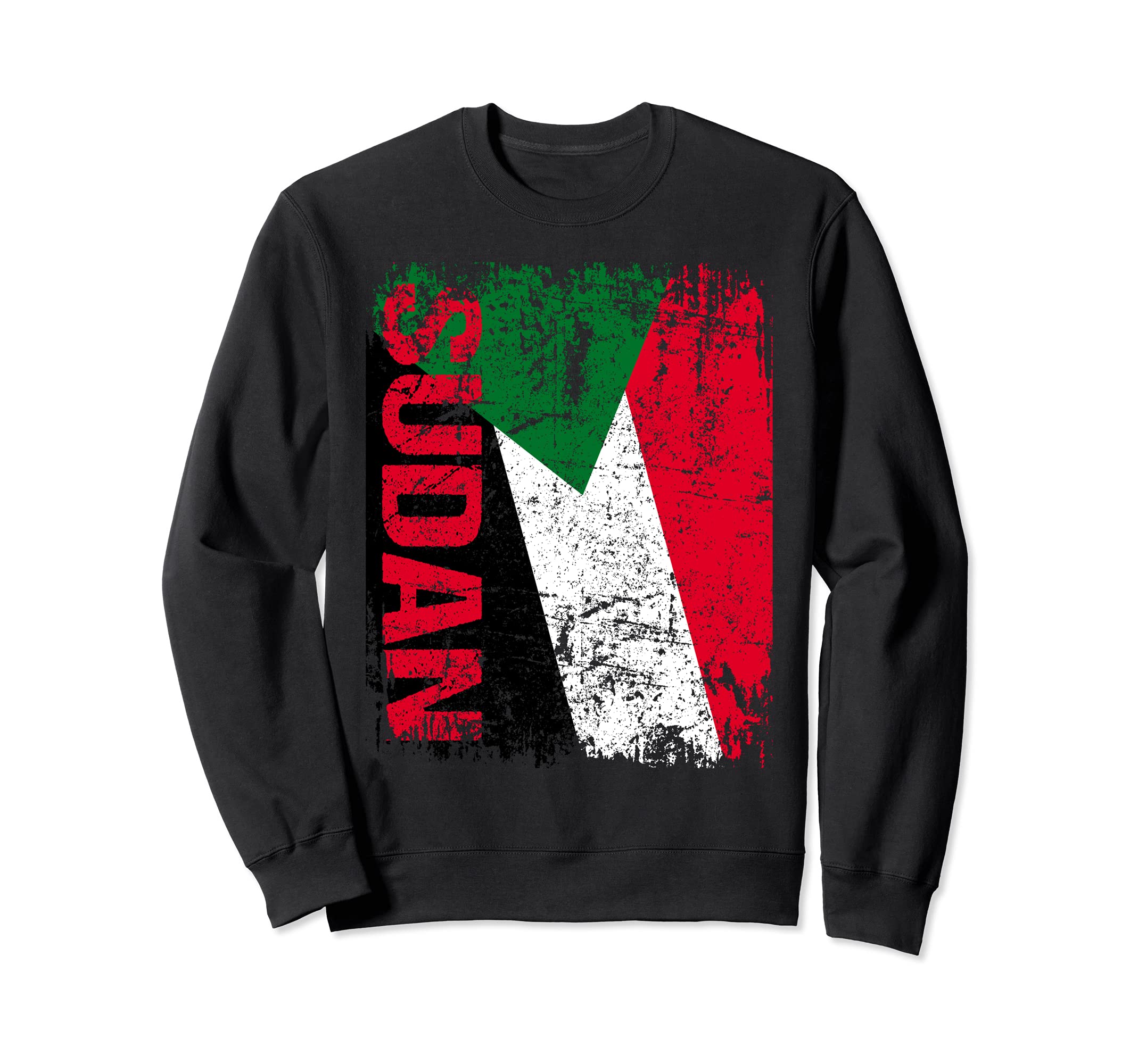 Sudan Flag Distressed Sudan Sweatshirt - Custom Art Print Men Women - T-Shirt, Sweatshirt, Hoodie
