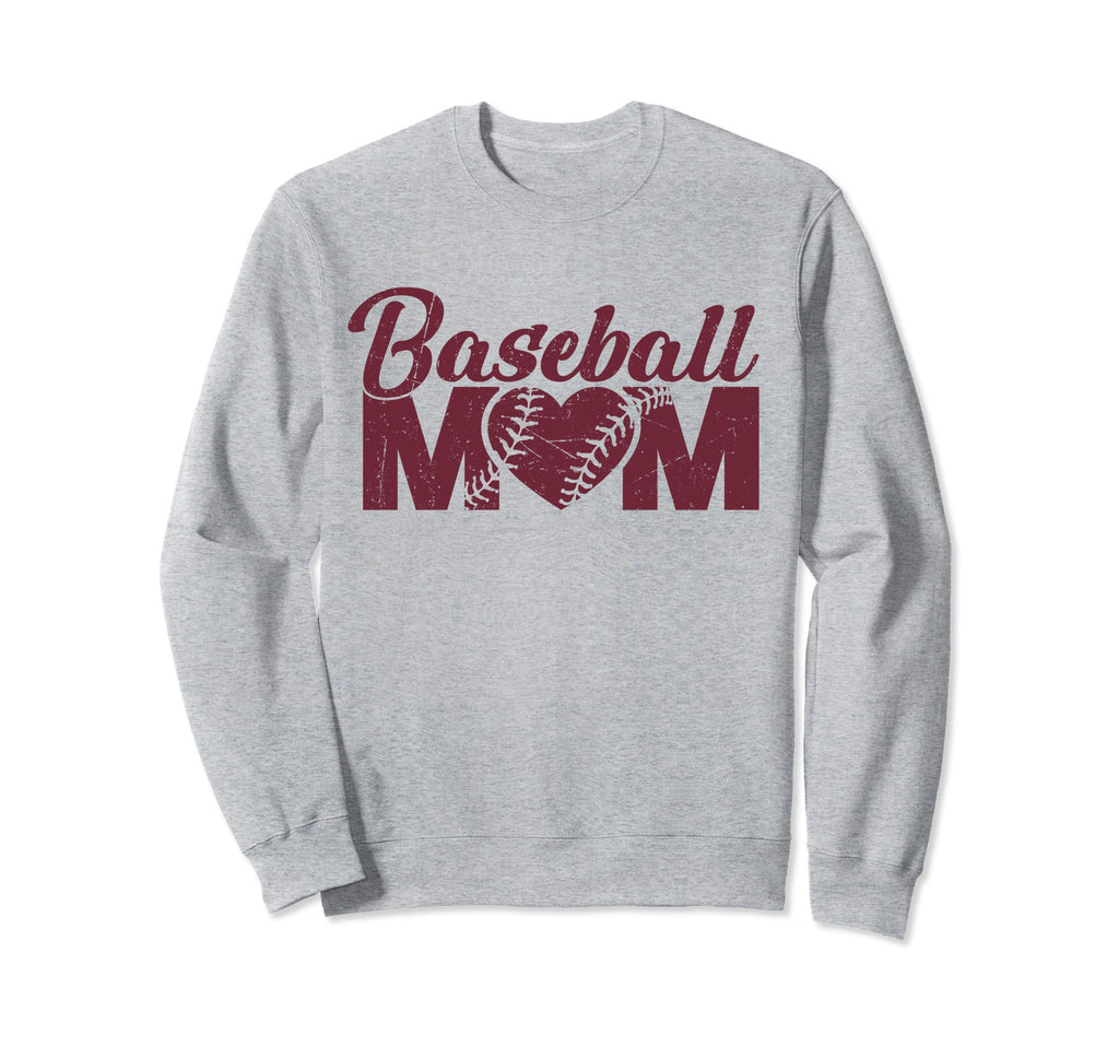 Baseball Mom Funny Heart Present Sweatshirt - Custom Art Print for Adults - T-Shirt, Sweatshirt, Hoodie