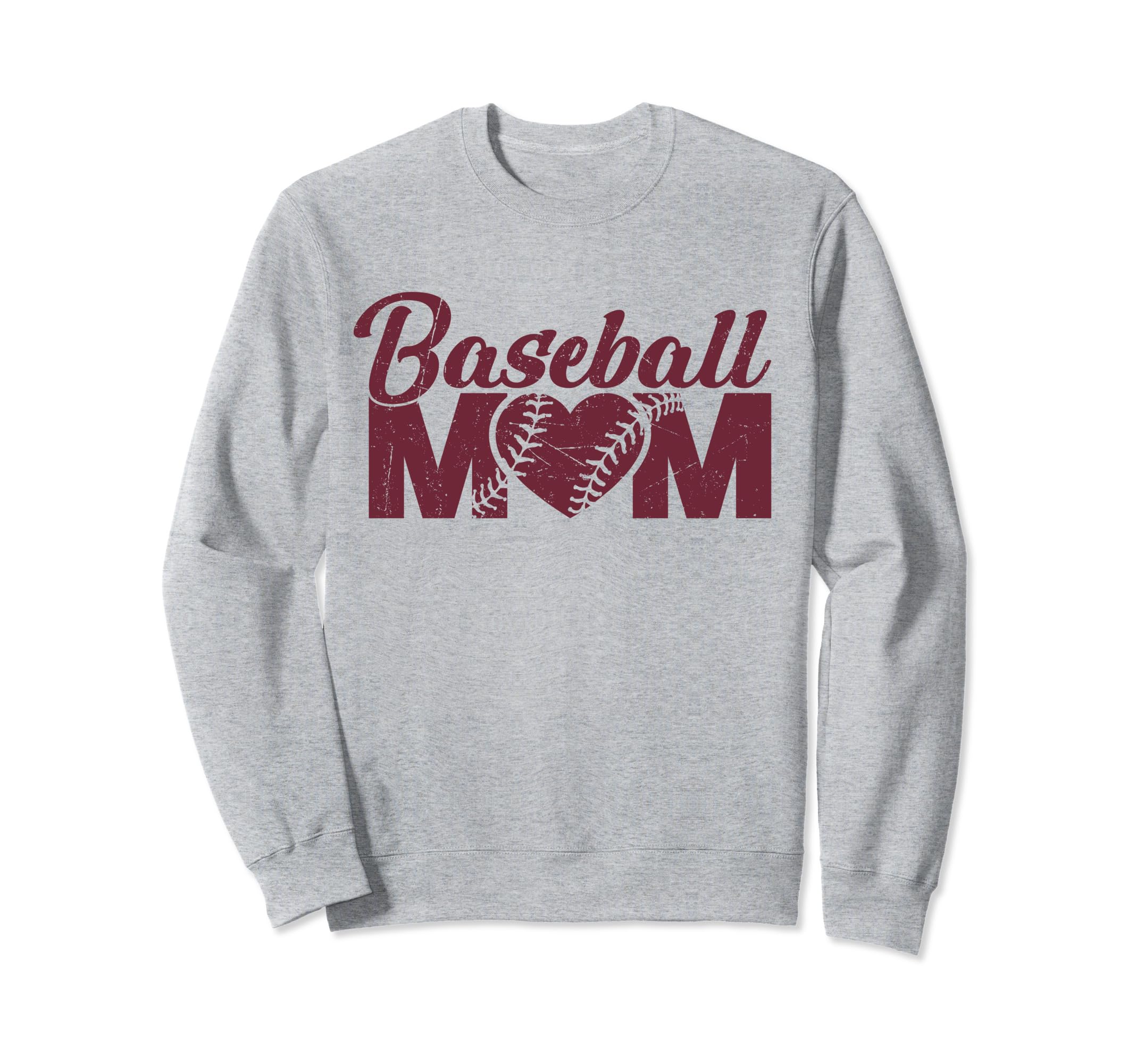Baseball Mom Funny Heart Present Sweatshirt - Custom Art Print for Adults - T-Shirt, Sweatshirt, Hoodie