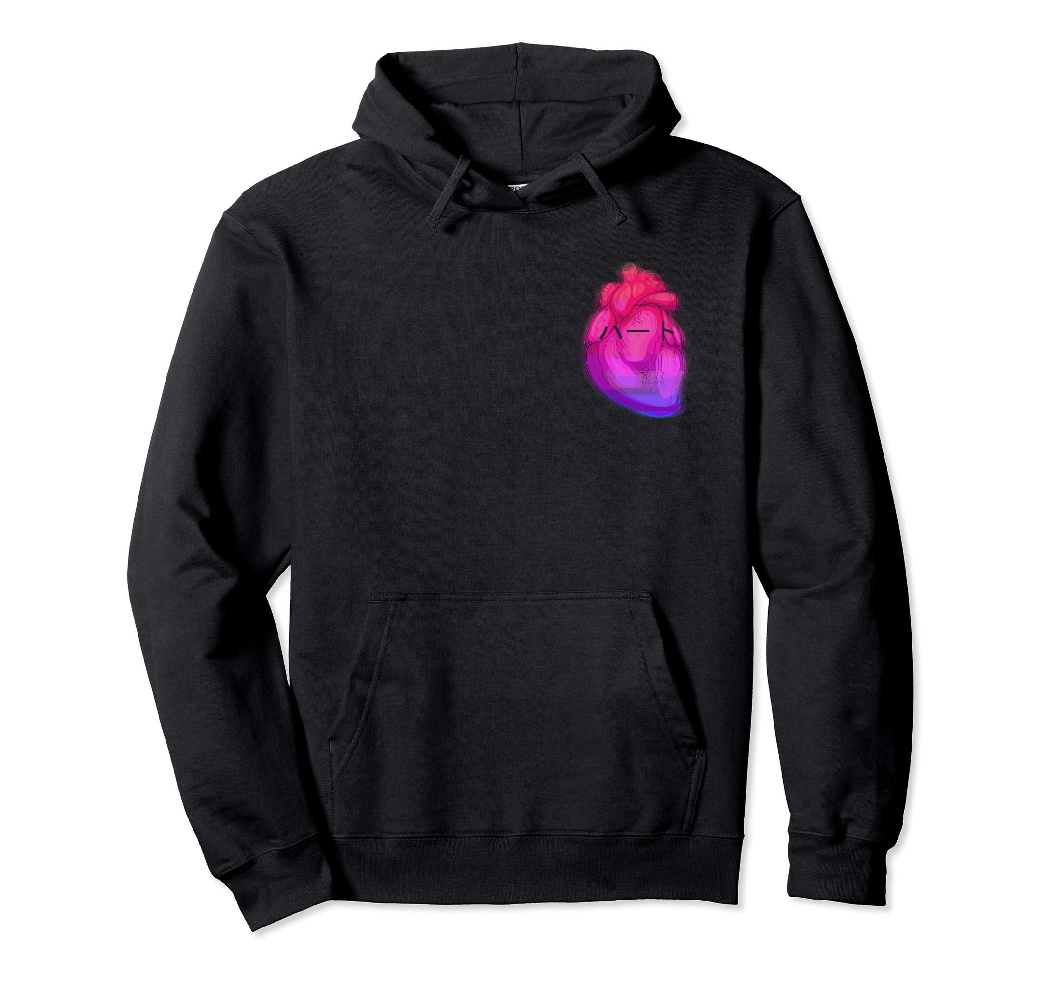 Aesthetic Vaporwave Heart Japanese Hoodie - Casual Everyday Wear Unisex - T-Shirt, Sweatshirt, Hoodie