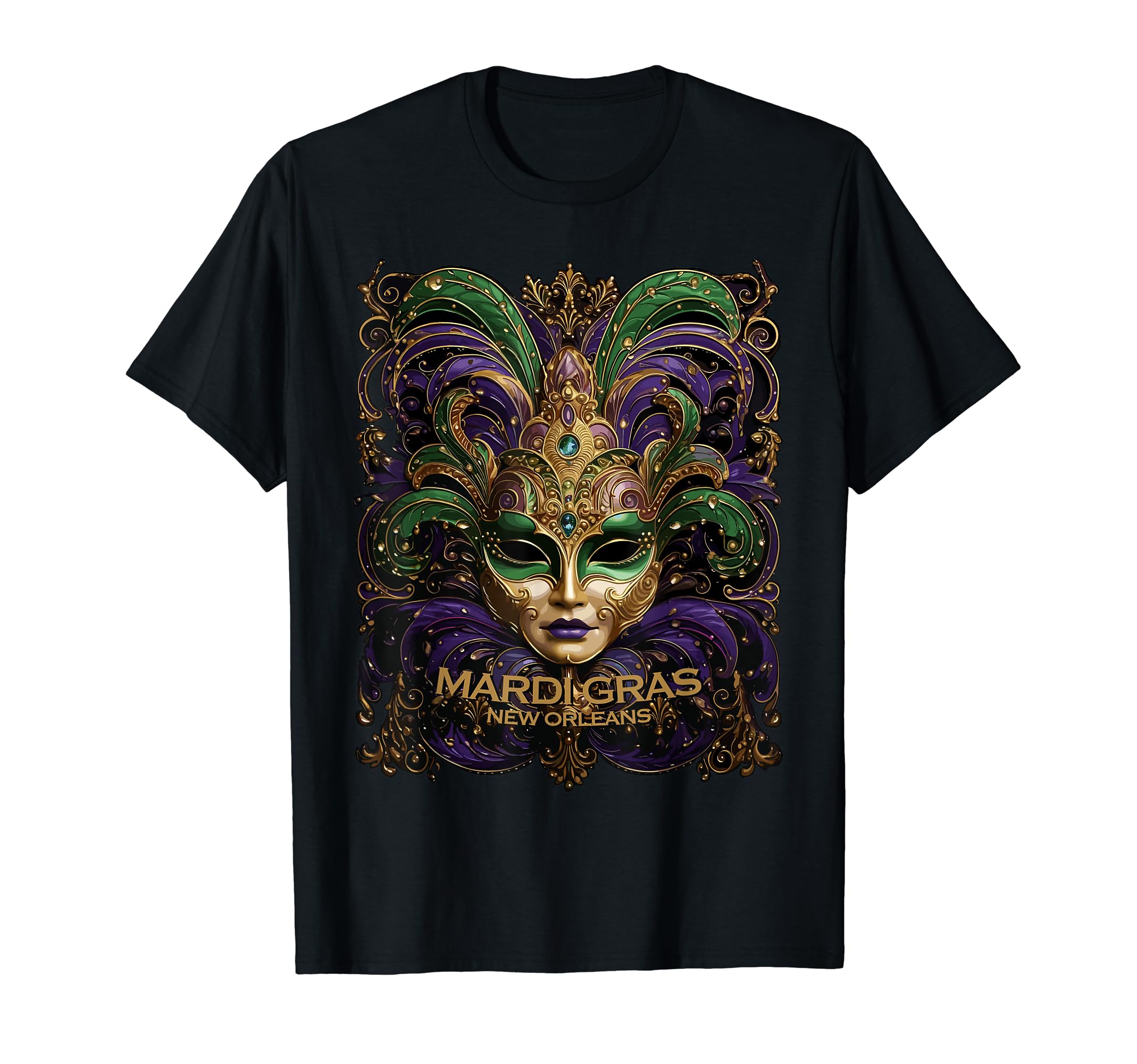 Mardi Gras Mask T-Shirt - Unique Graphic for Adults - T-Shirt, Sweatshirt, Hoodie