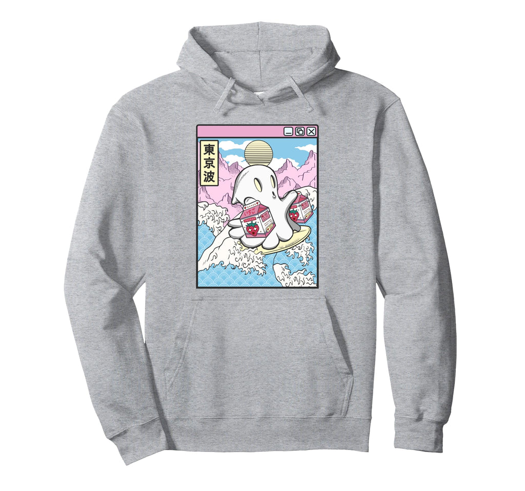 Surfing Ghost Strawberry Milk Hoodie - Casual Everyday Wear Men Women - T-Shirt, Sweatshirt, Hoodie