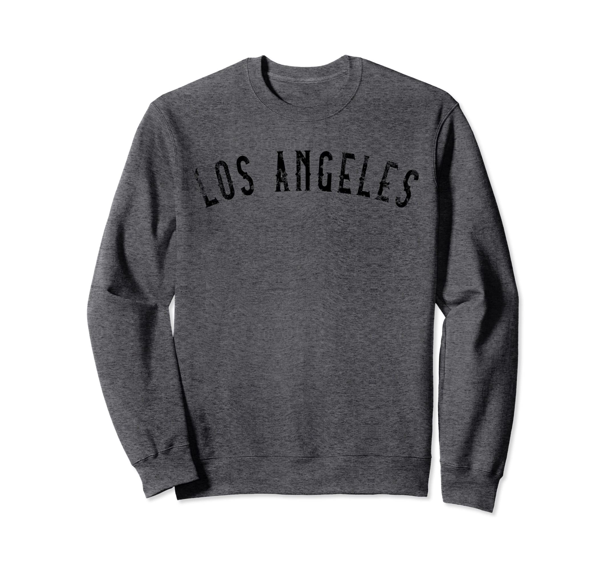 Los Angeles Distressed Black Text Sweatshirt - Custom Art Print Men Women - T-Shirt, Sweatshirt, Hoodie