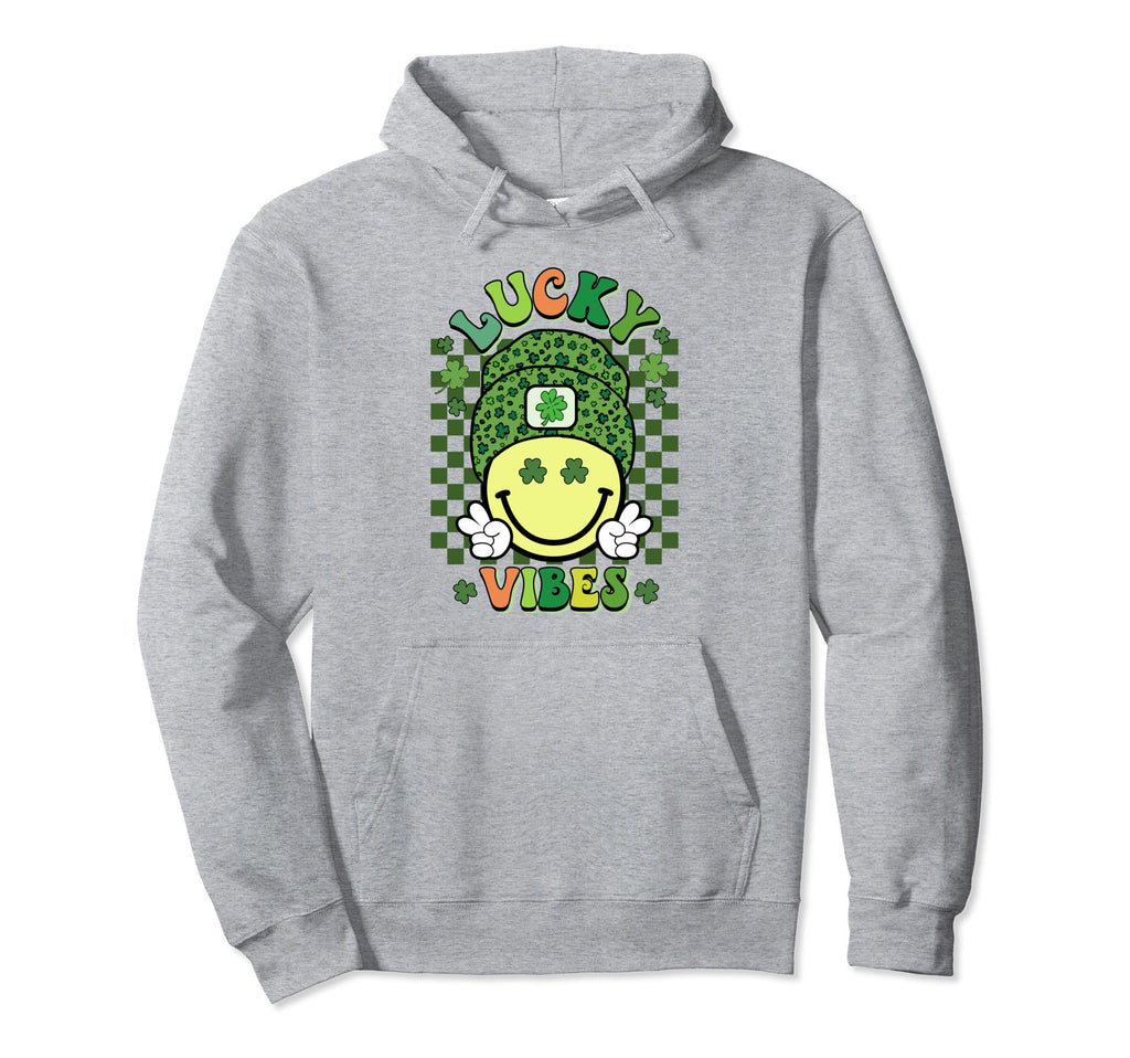 St Patricks Day Boho Groovy Smile Hoodie - Fun Novelty Design Men Women - T-Shirt, Sweatshirt, Hoodie