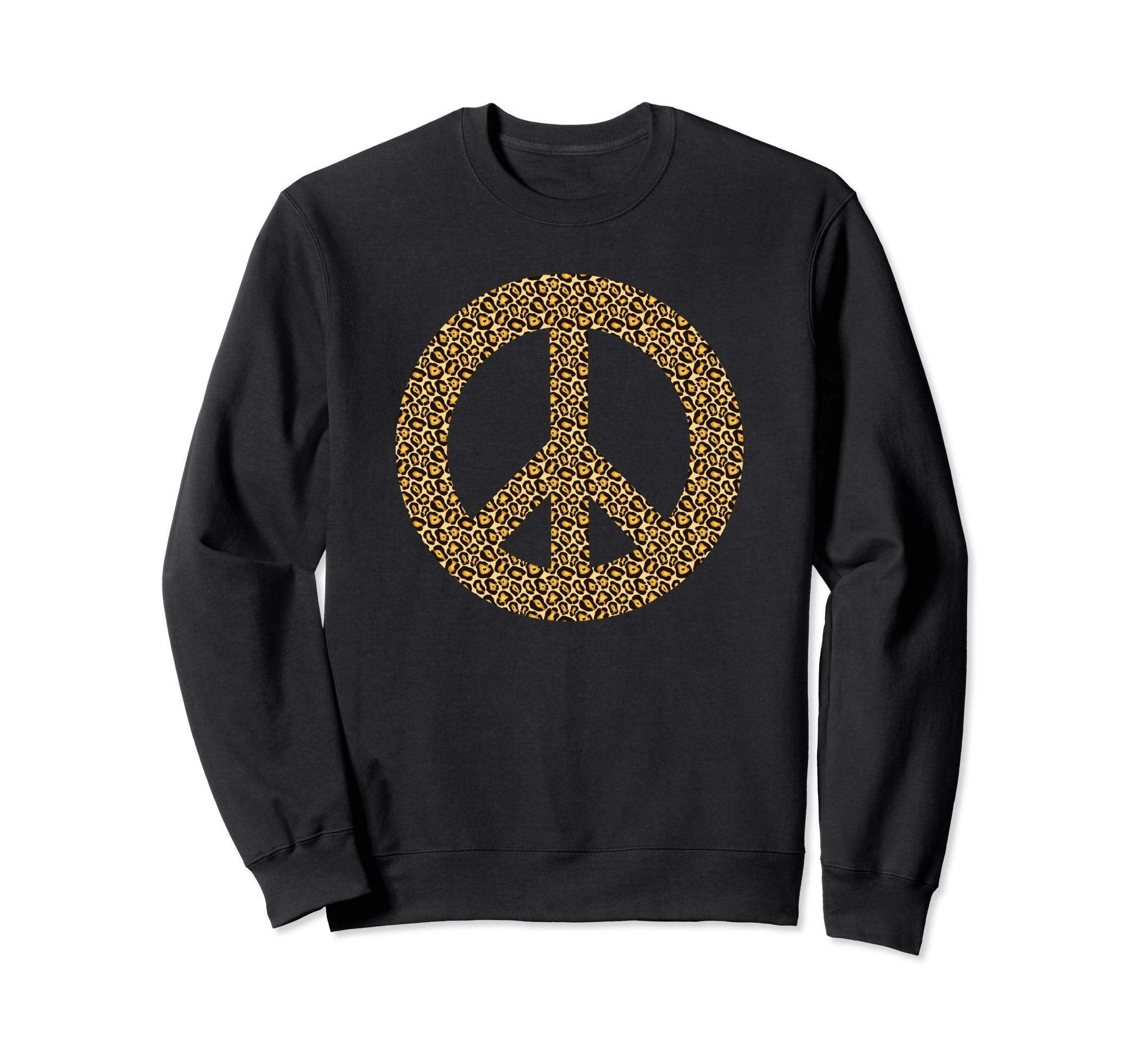Leopard Cheetah Peace Sign Boho Sweatshirt - Graphic Print Men Women - T-Shirt, Sweatshirt, Hoodie