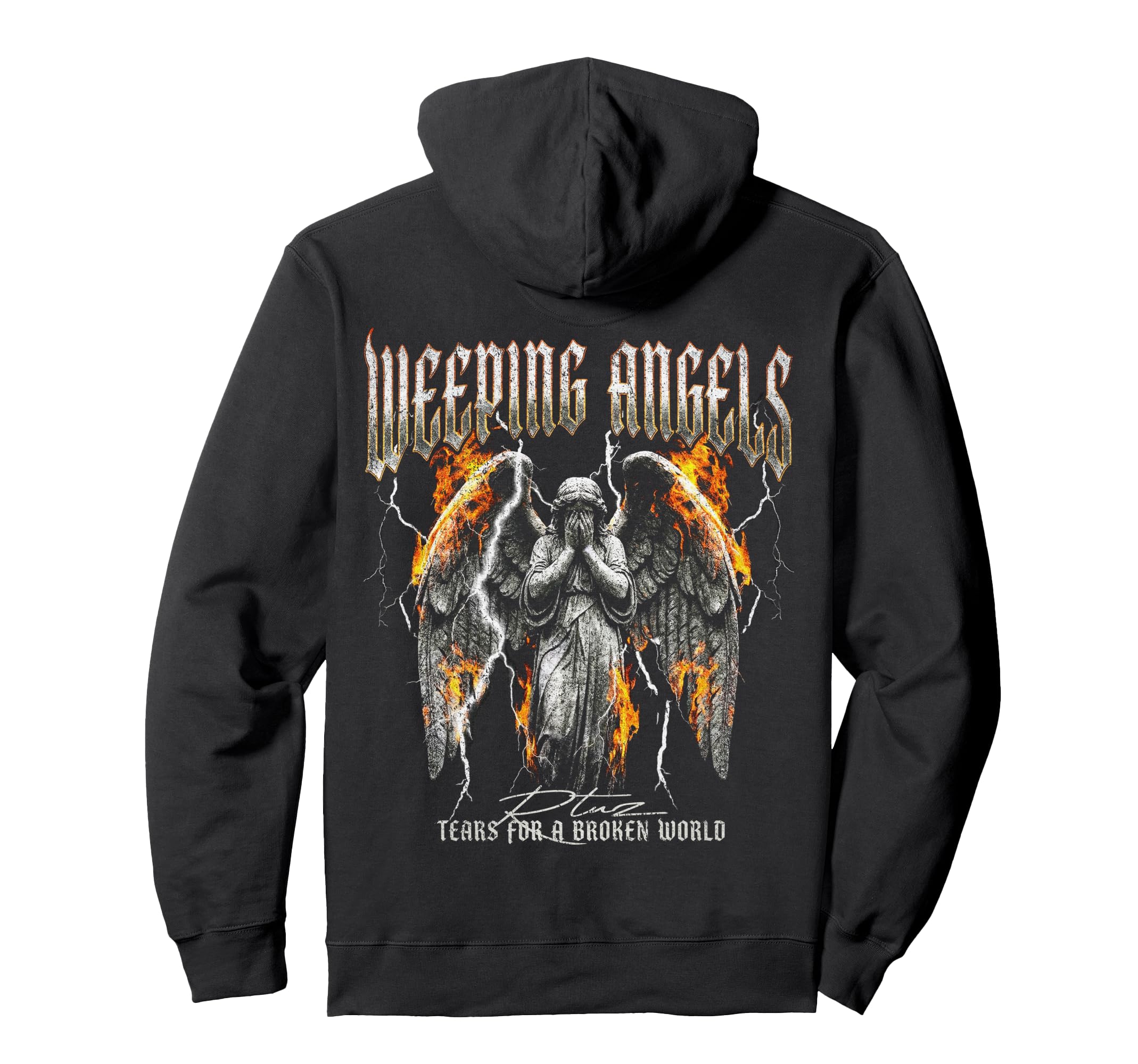 Back Y2K Aesthetic Streetwear Angel Hoodie - Graphic Print for Adults - T-Shirt, Sweatshirt, Hoodie